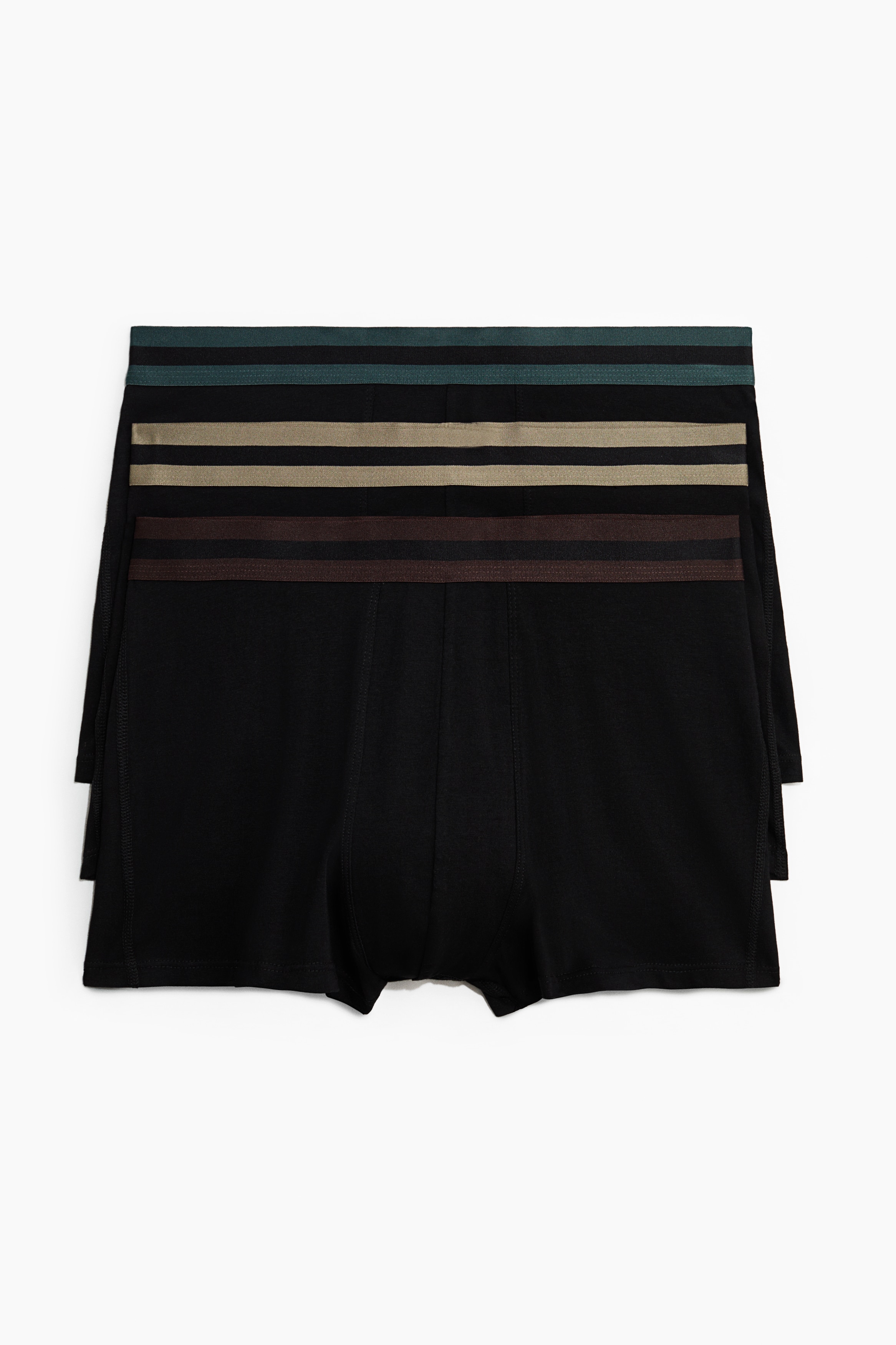 3-Pack Short Boxer Briefs with Lycra® - Black/Black/Burgundy/white