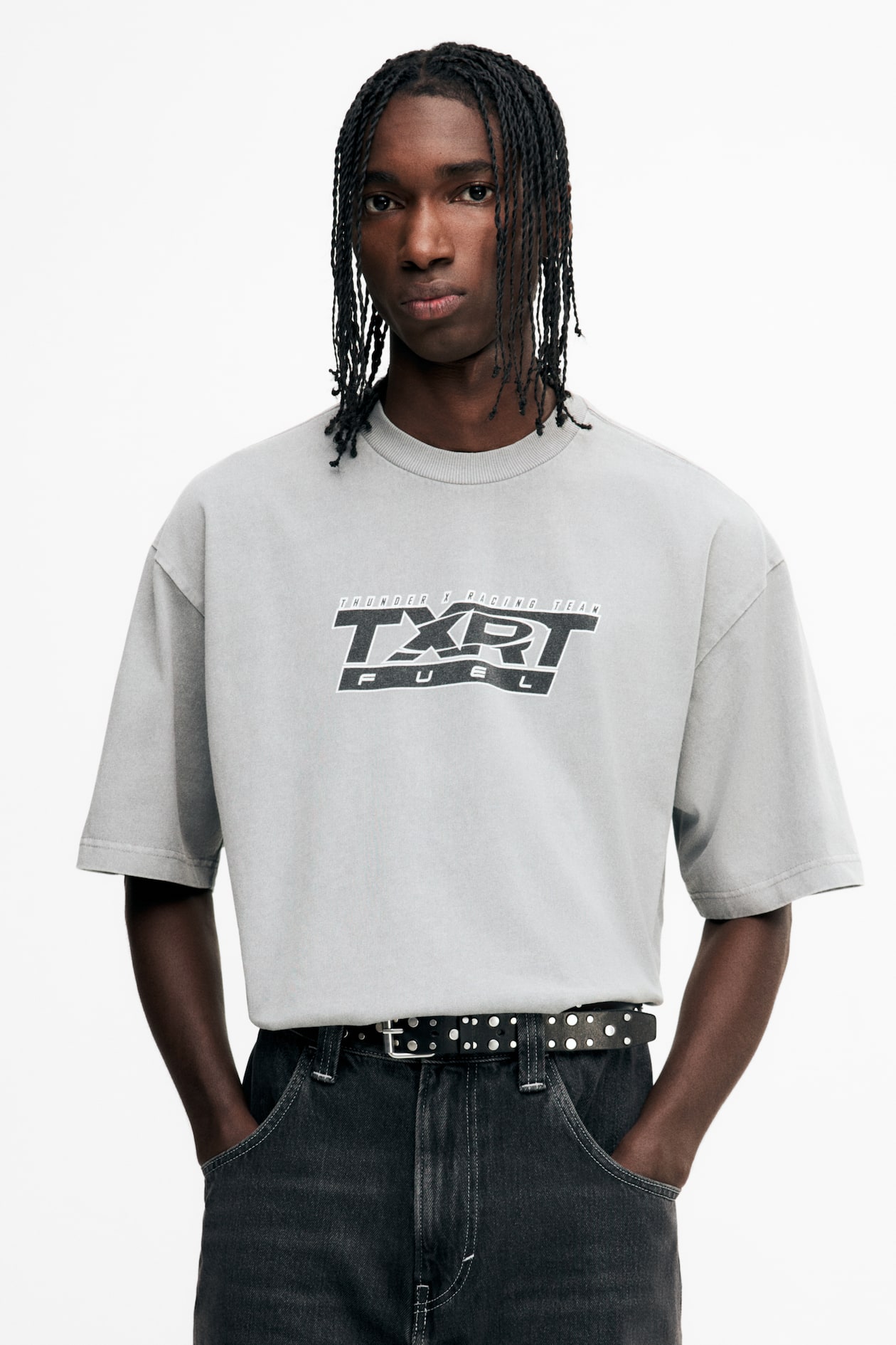 Shaped-Hem Washed T-shirt main image 0