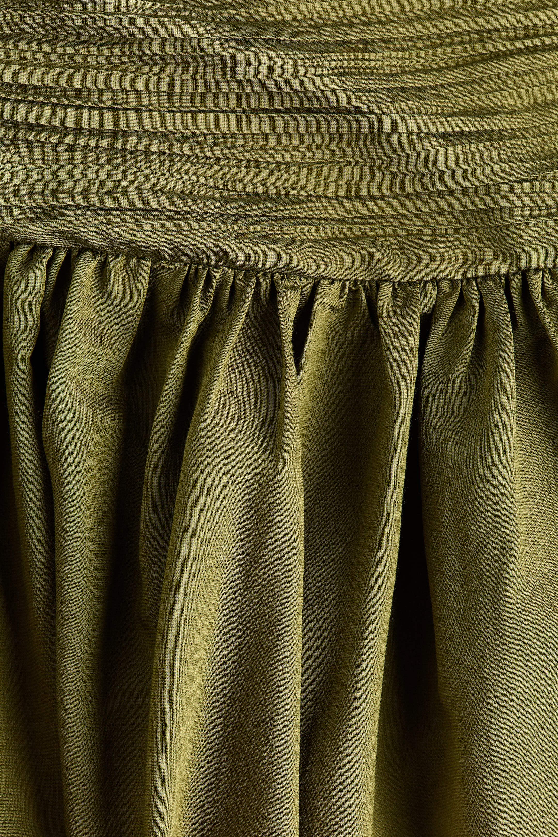 Ruched-Waist Mini Skirt