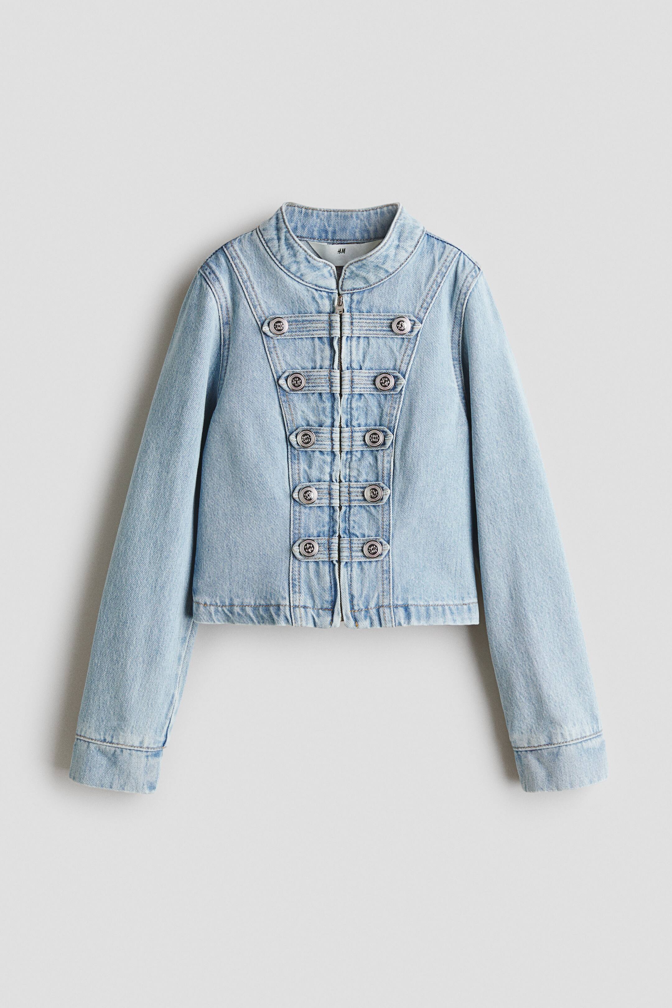 View larger image: Button-tab twill jacket - Light denim blue - Kids | H&M 1