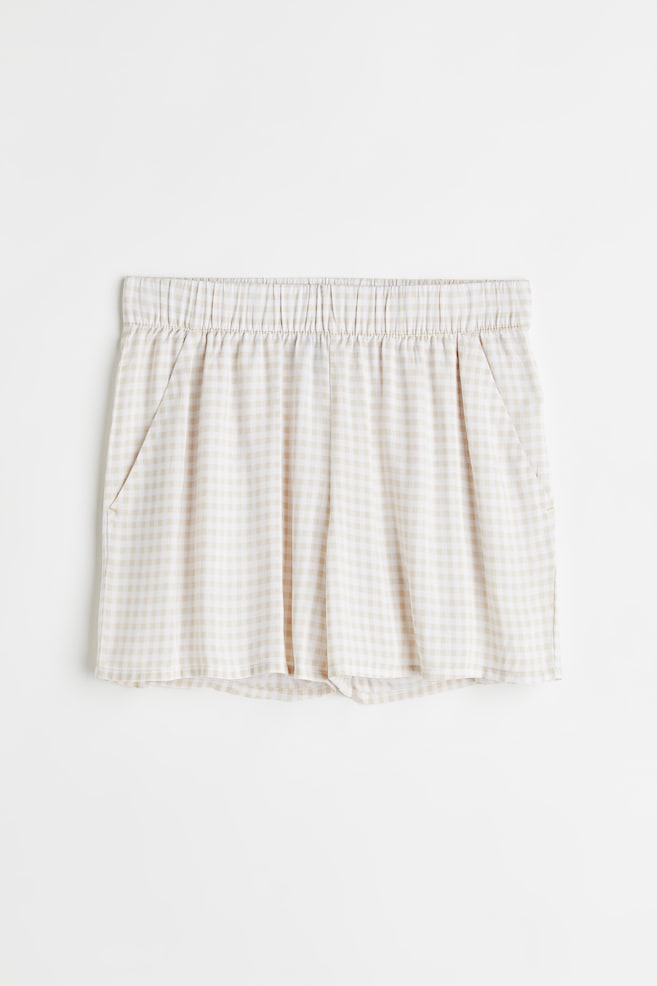 Shorts sin cierre - Blanco/Cuadros beige/Café/Diseño/Negro - 1