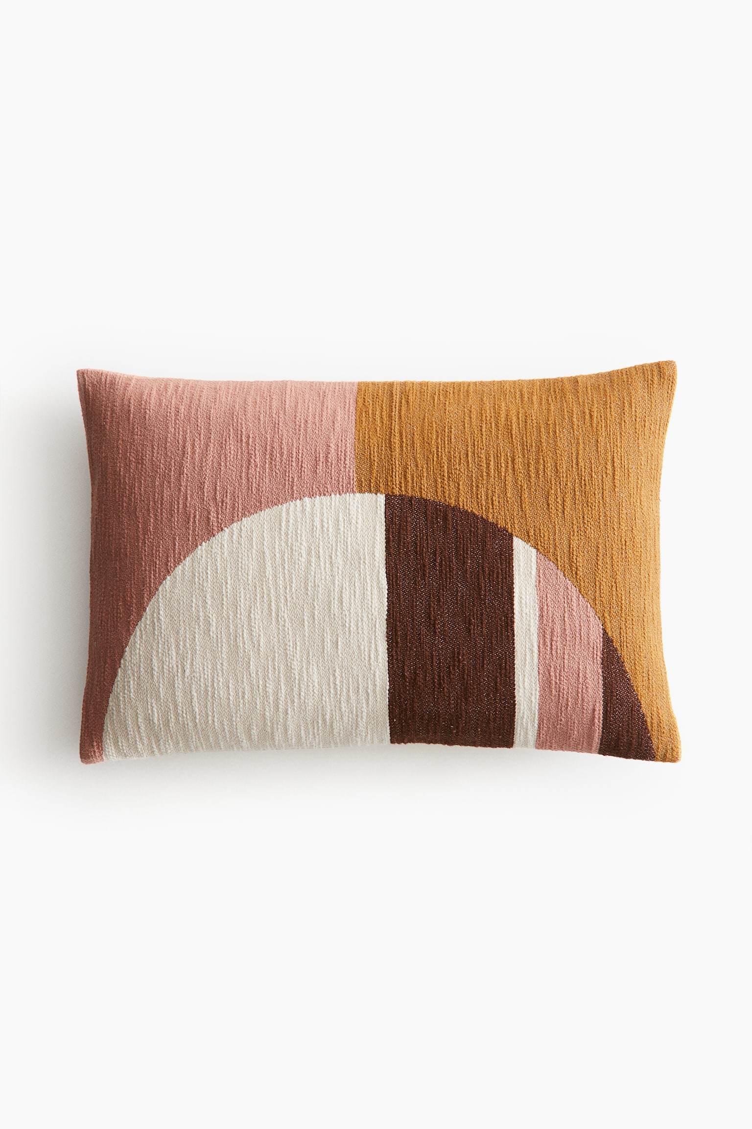 Block-coloured cotton cushion cover - Pink/Block-coloured