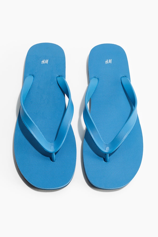 Rubber flip flops - Blue/Dark brown/Black - 1