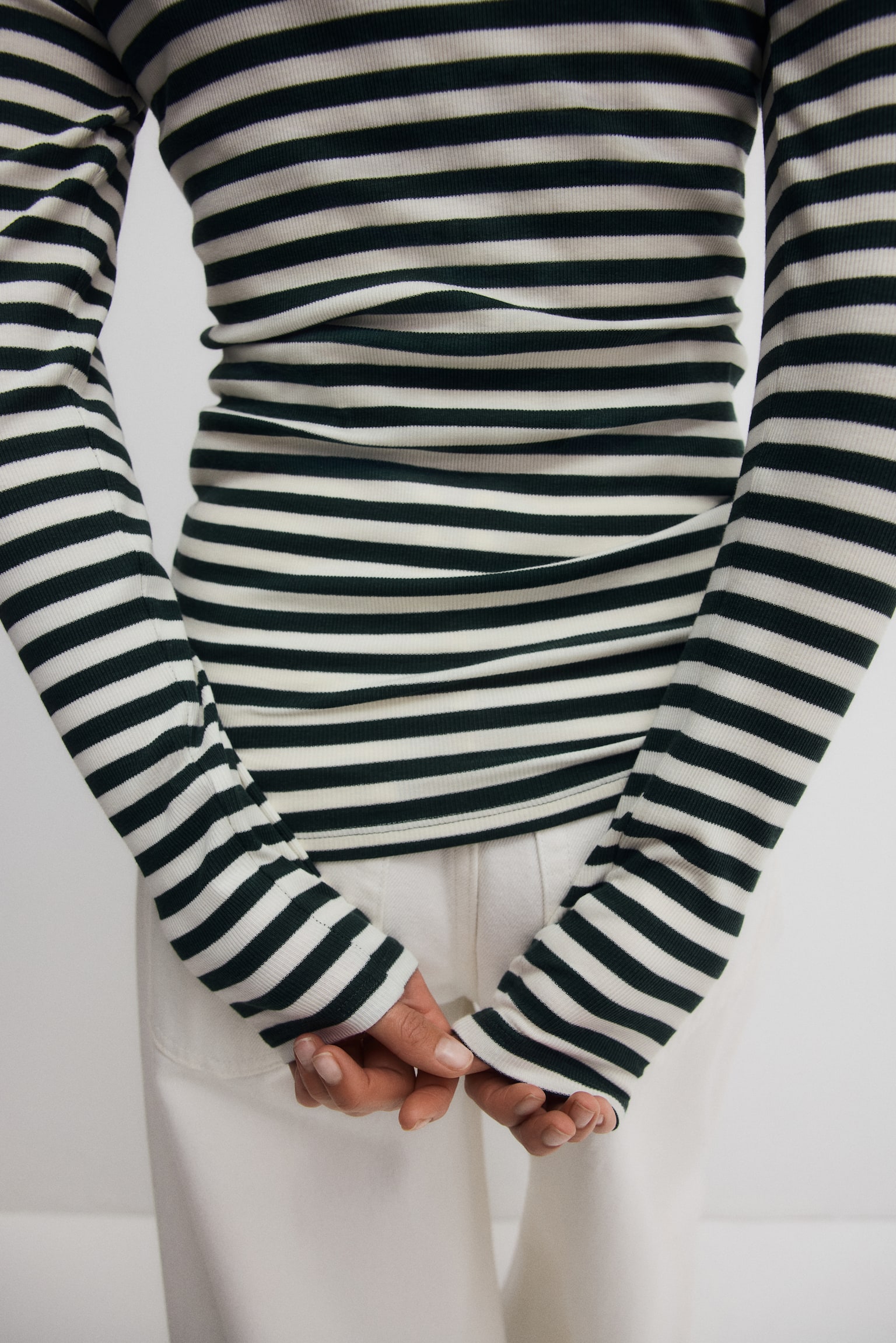 MAMA Top z dżerseju w prążki - Ciemnozielony/Paski/Biały/Burgundowe paski/Kremowy/Paski/Granatowy/Białe paski/Kremowy/Paski/Burgundowy/Paski - 6