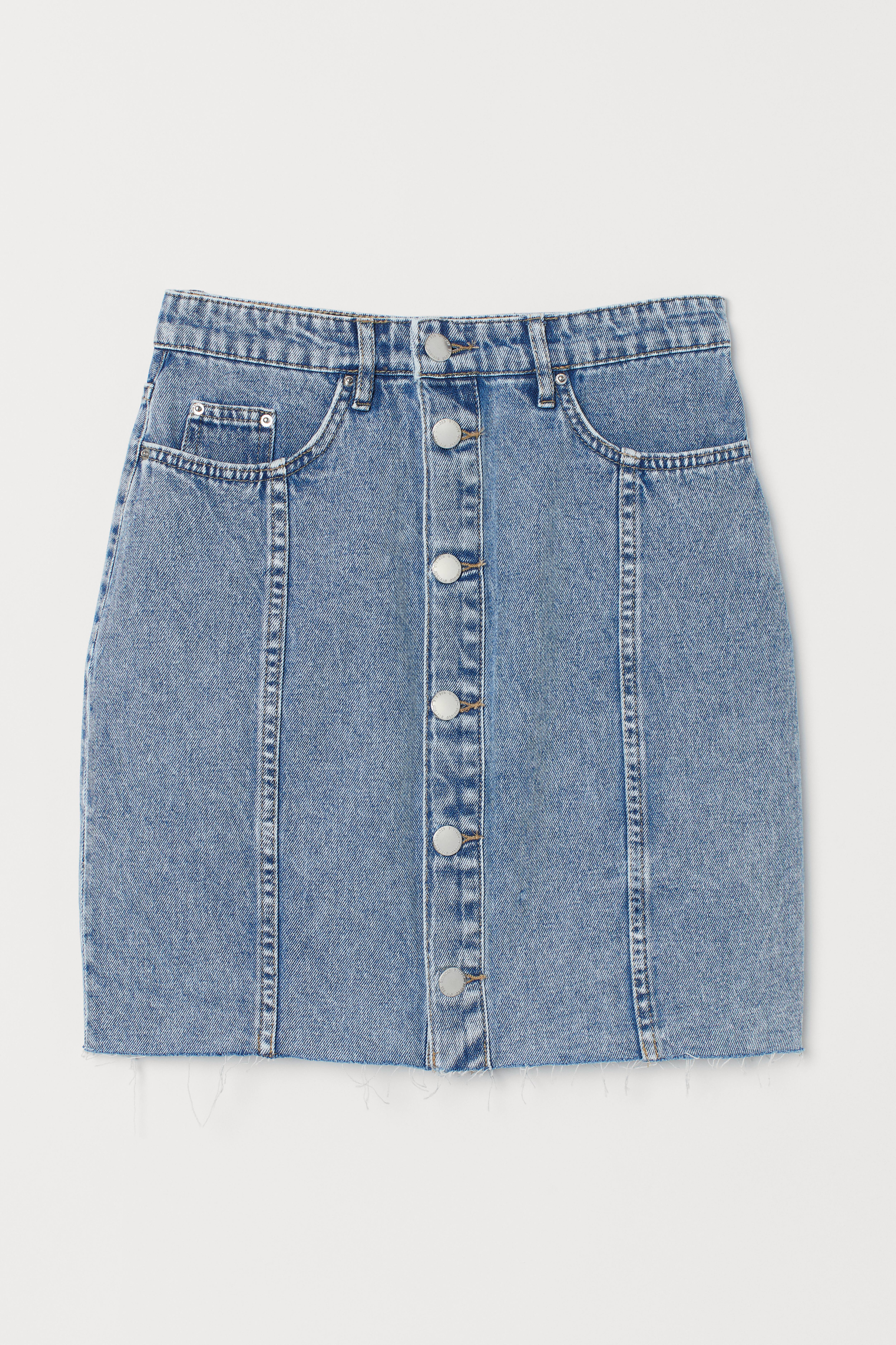 Denim mini skirt with buttons hotsell