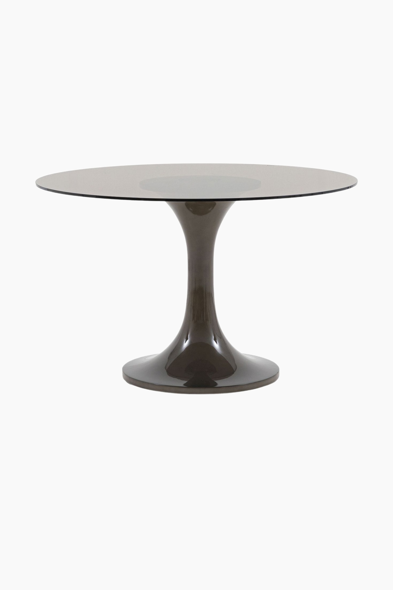 Glass Top Dining Table - Brown