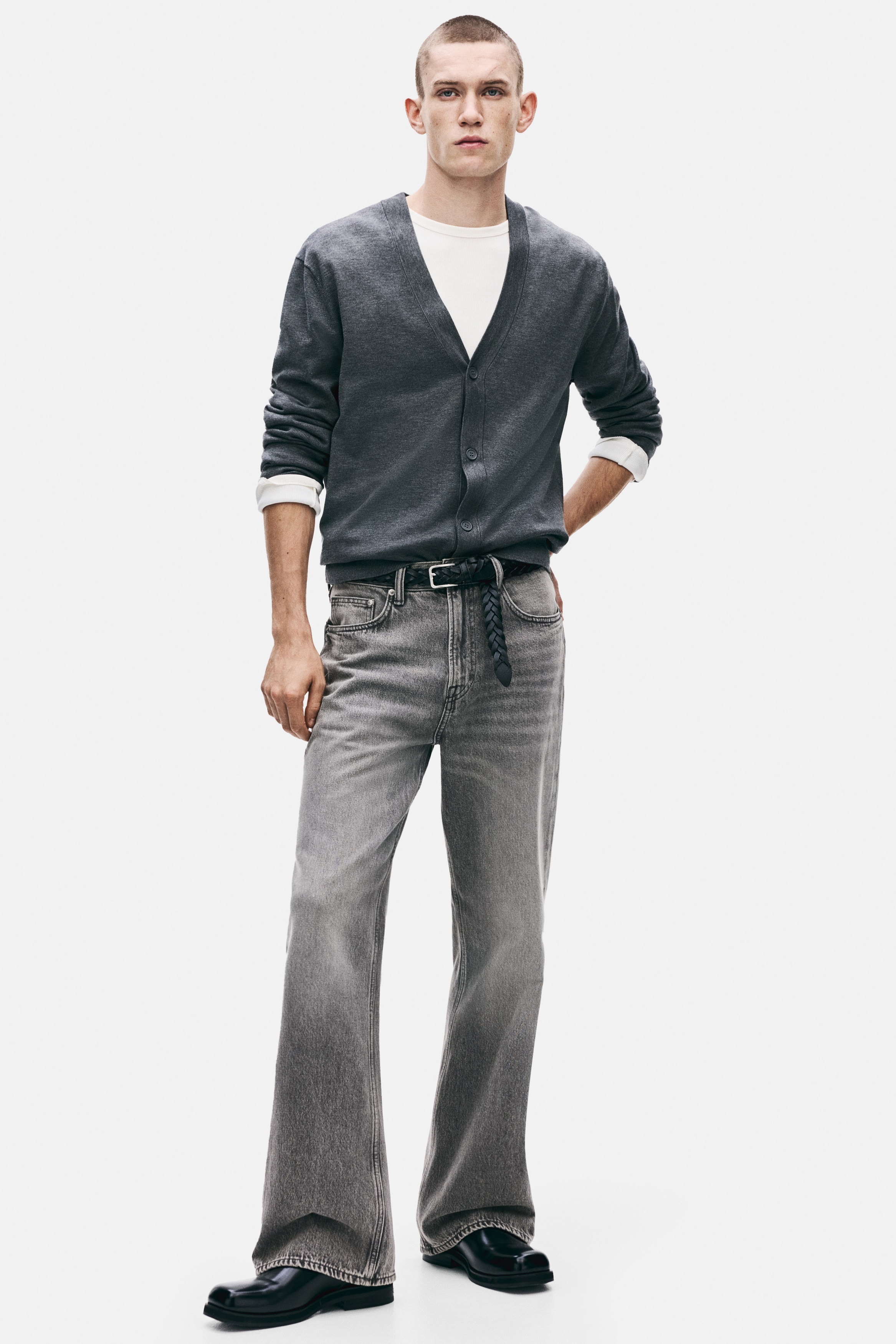 H & M - ブーツカットレギュラーハイデニム - グレー H & M - ブーツカットレギュラーハイデニム - グレー