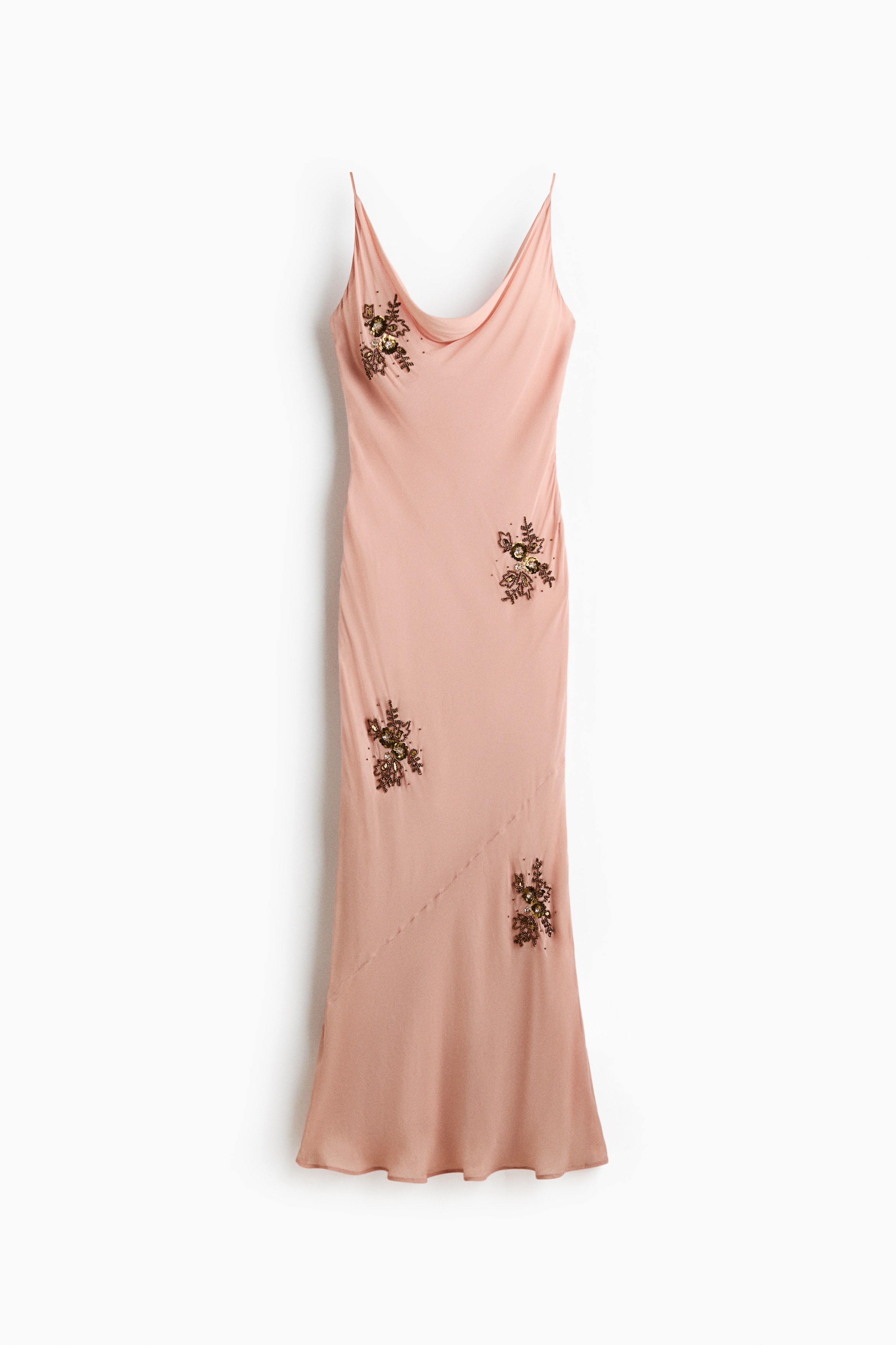 Embellished cowl-neck dress