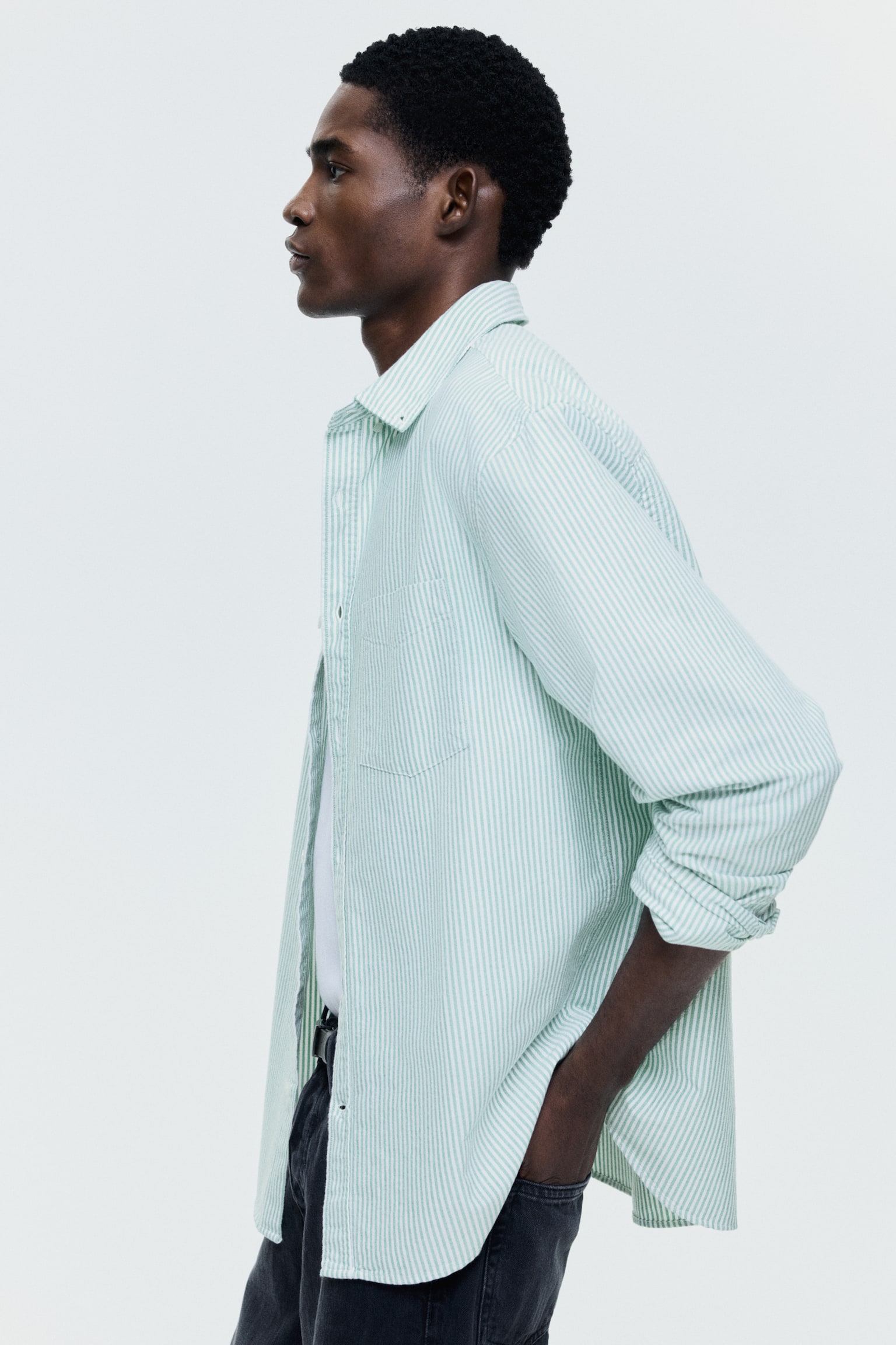 Regular Fit Oxford shirt - Green/Striped/White/Light blue/Black/Light blue/Striped/White/Pinstriped/Light blue/Striped - 5