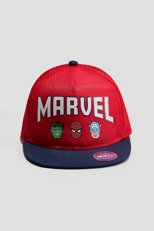 Motif-detail trucker cap - Red/Marvel Comics/Yellow/Pokémon/Black/Minecraft - 1