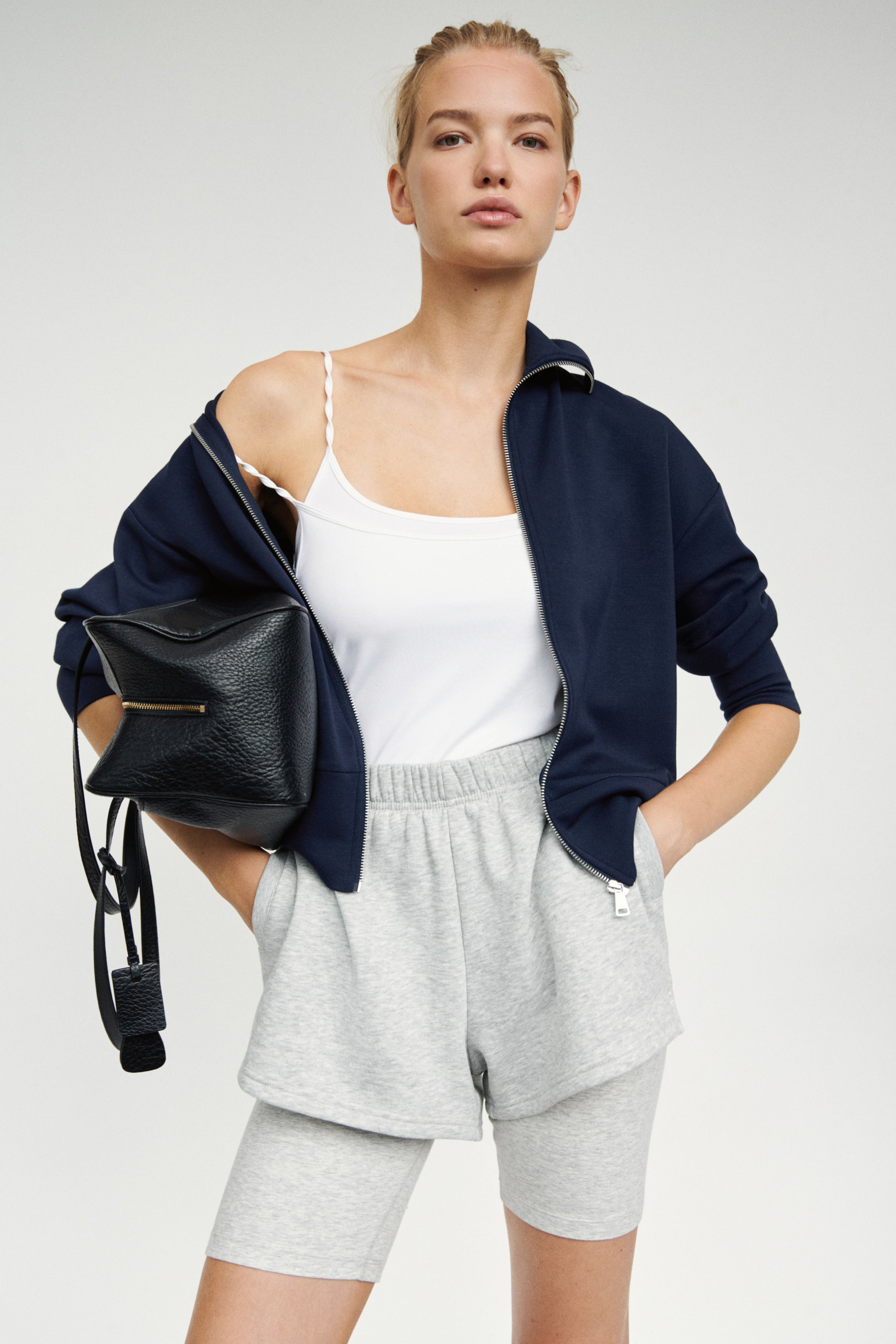 View larger image: Jersey track jacket - Dark blue - Ladies | H&M SG 1