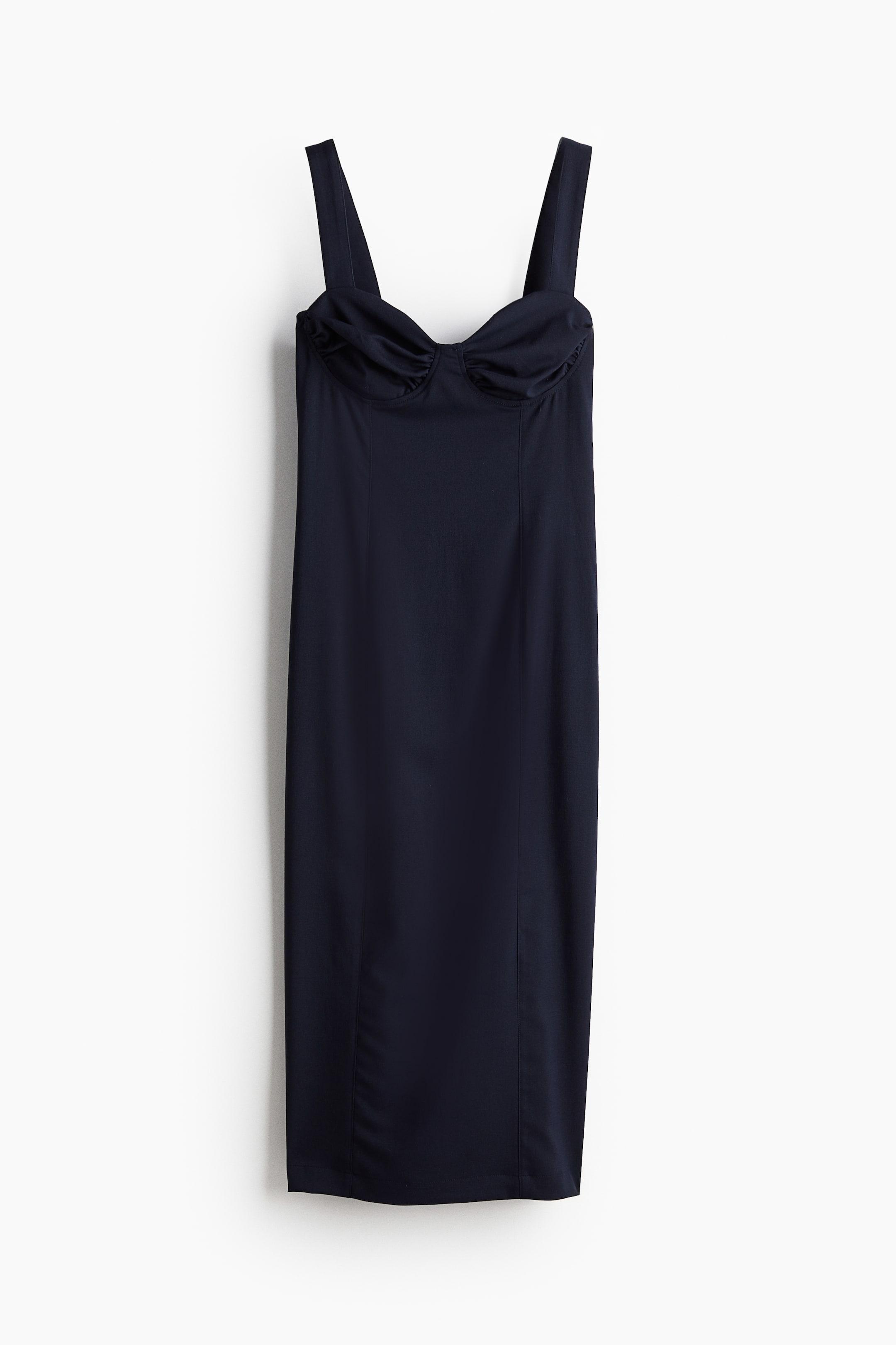 Bodycon dress - Sweetheart neckline - Sleeveless - Navy blue - Ladies ...