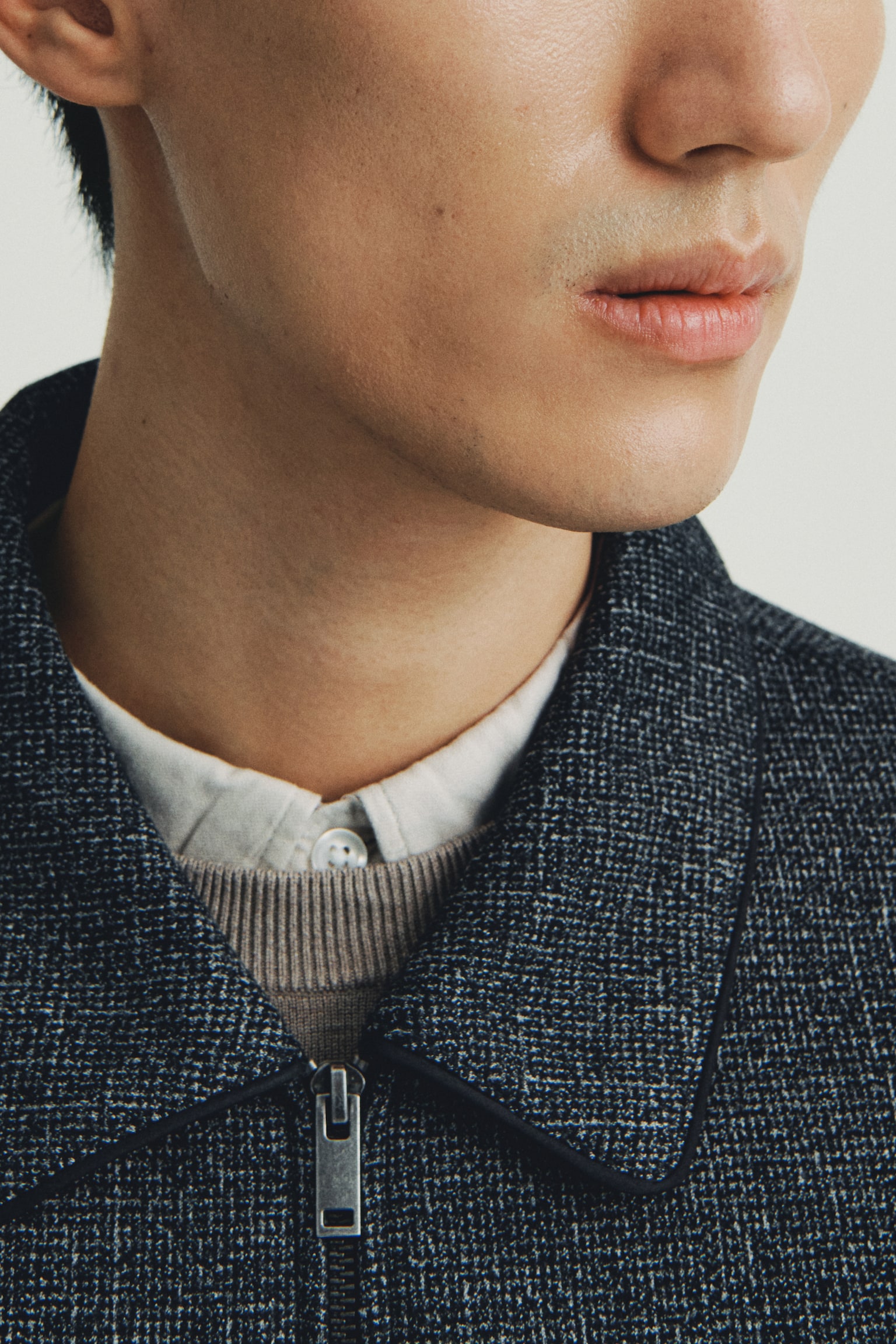 Harrington-style jacket - ブラック／チェック/ブラックメランジ - 8