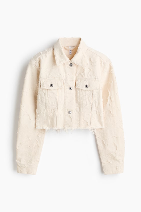 Женские куртки H&M Cropped Twill Jacket