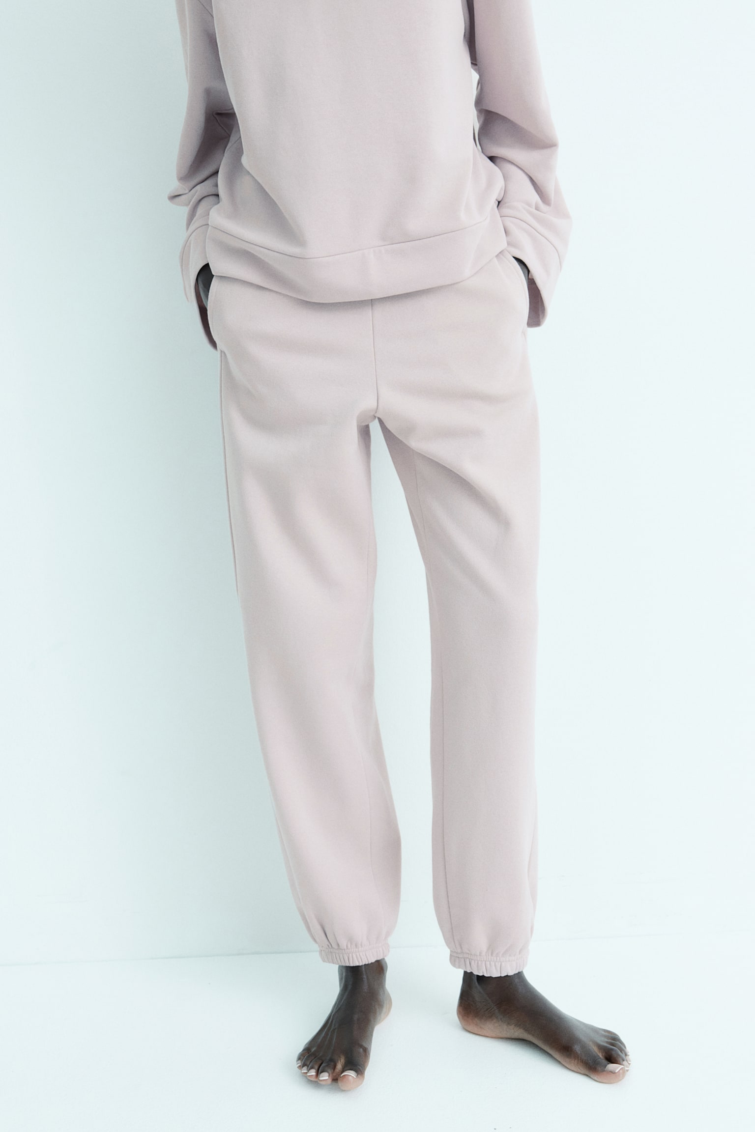 Relaxed-fit joggers - Light dusty pink/Black/Light grey marl/Dark grey - 5