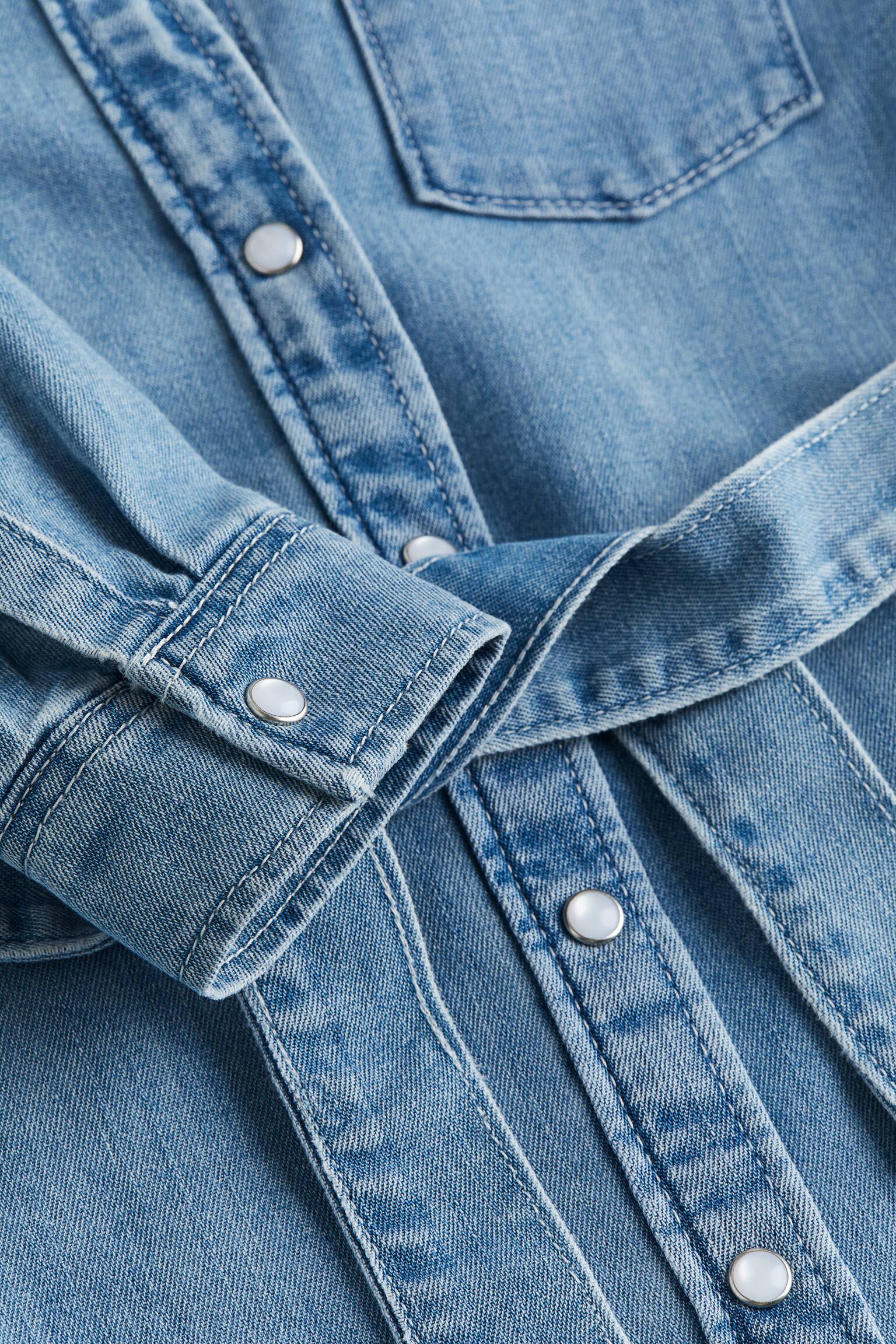 Váy sơ mi denim - Màu xanh denim nhạt - 2