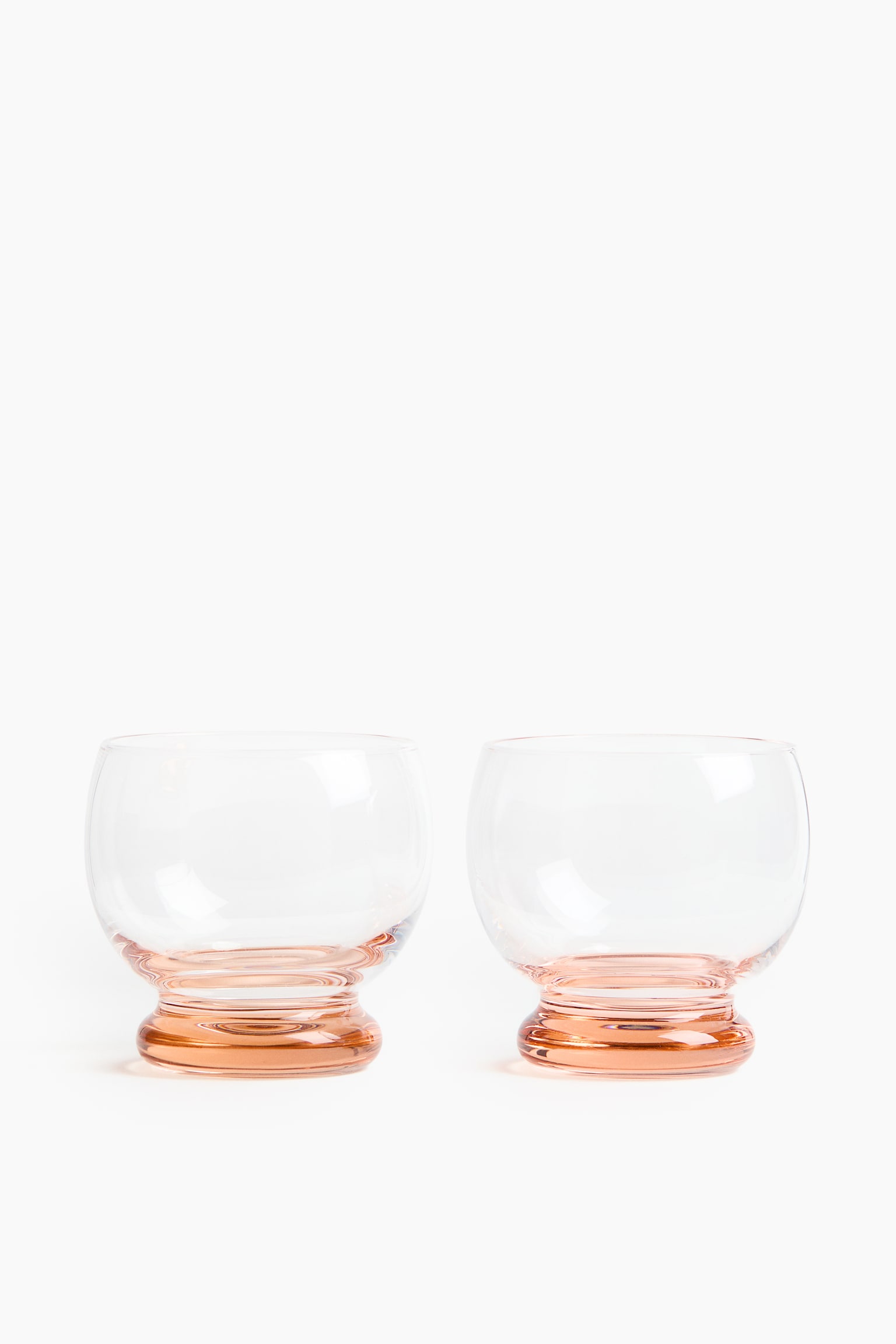 Lot de 2 verres à whisky soufflés à la bouche - Rose clair/Transparent