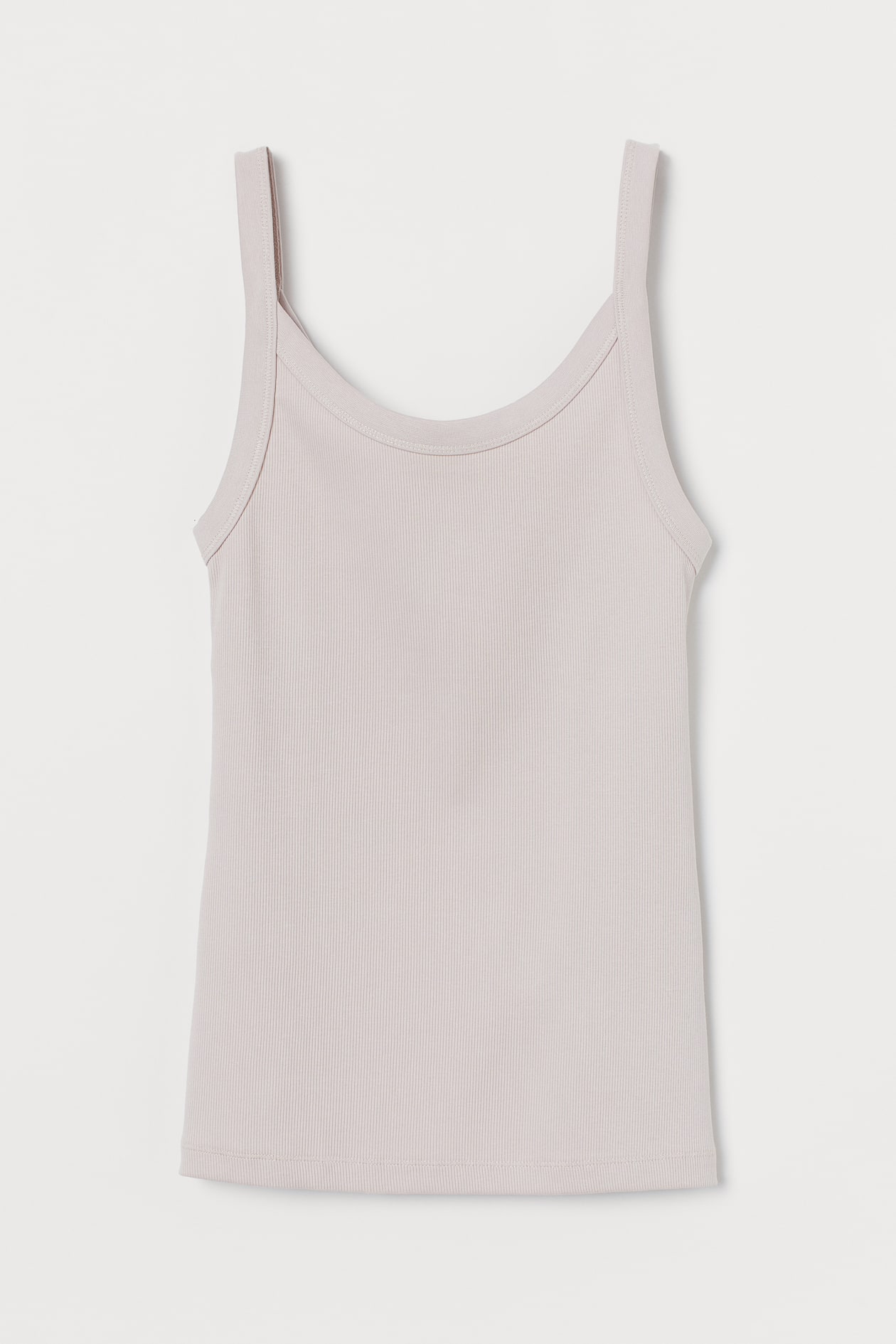 Ribbed Tank Top - Sleeveless - Regular length - Powder pink - Ladies ...