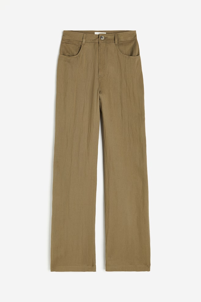 Pantalon en lyocell mélangé - Vert kaki foncé - 2
