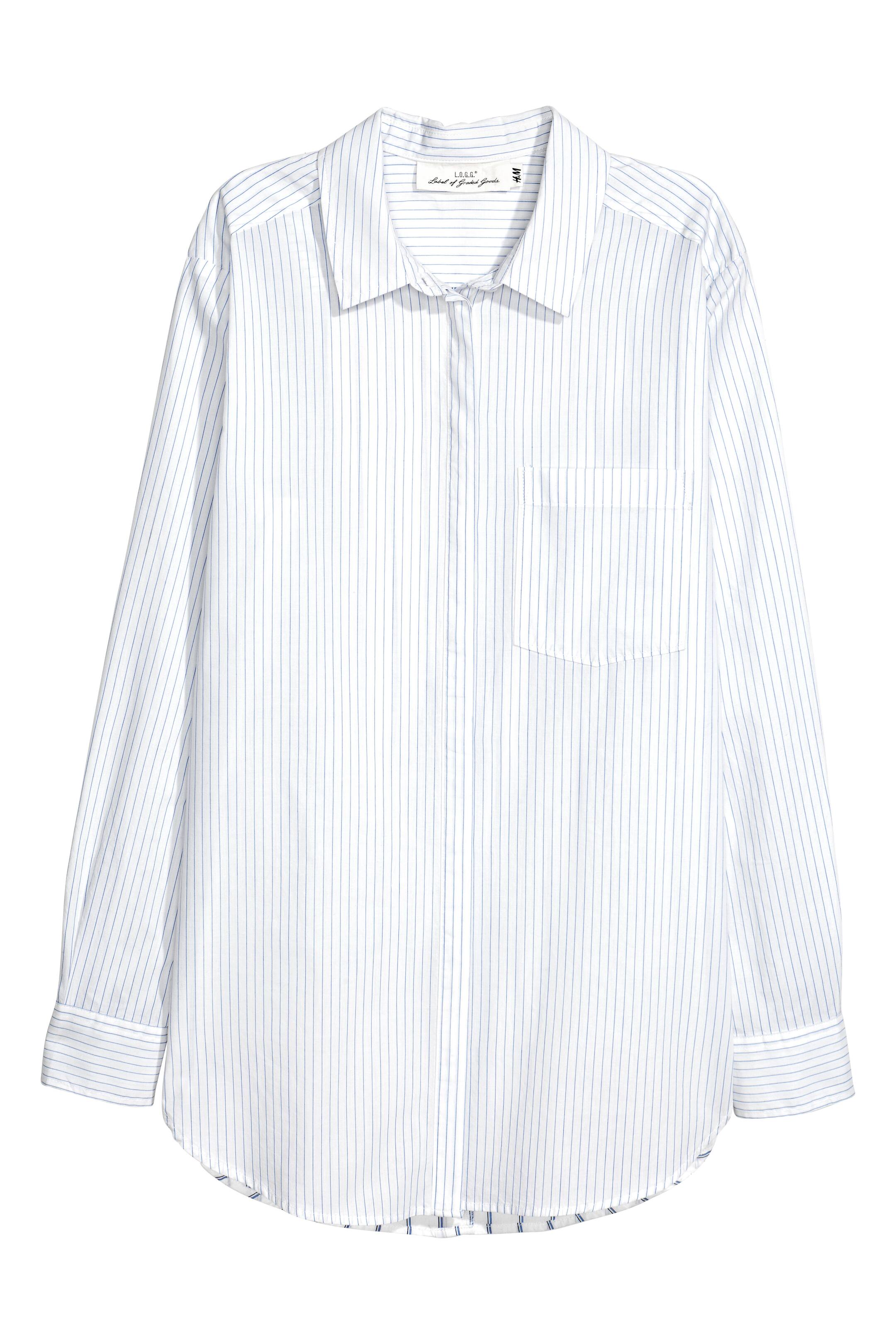 View larger image: Cotton shirt - White/Blue striped - Ladies | H&M GB 1
