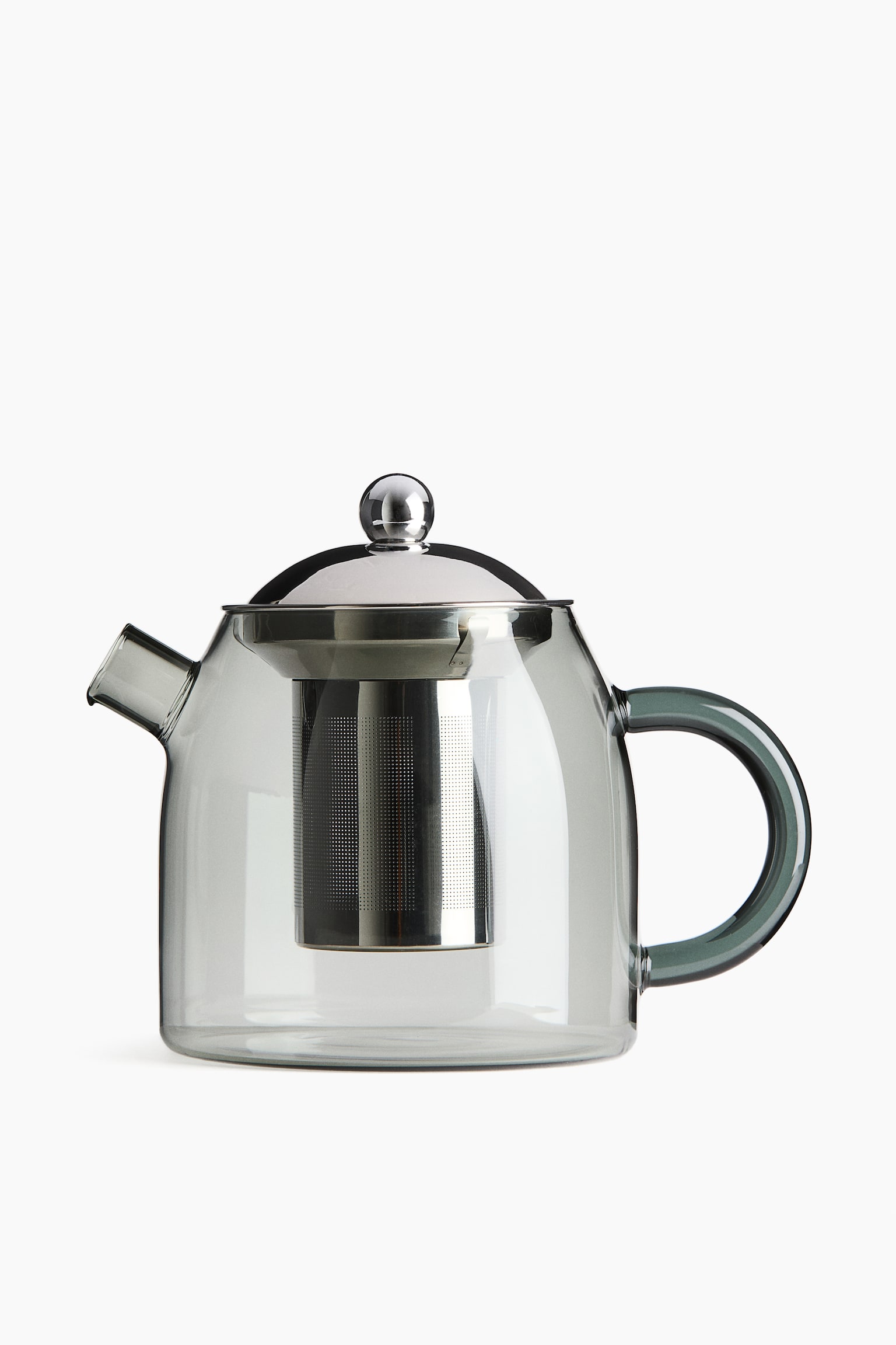 Glass teapot - Transparent/Silver-coloured
