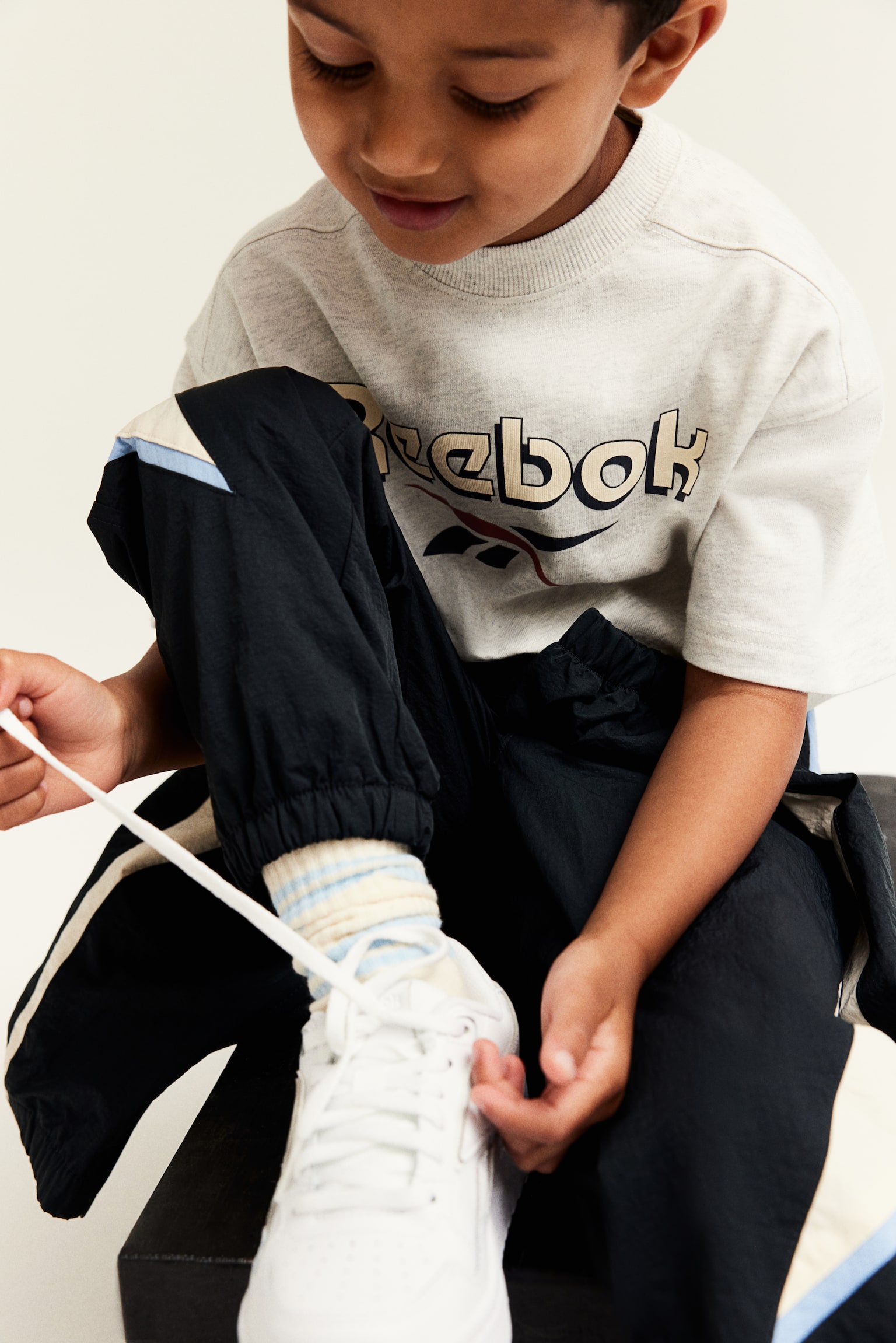 Print-motif T-shirt - Light grey marl/Reebok/Beige - 4