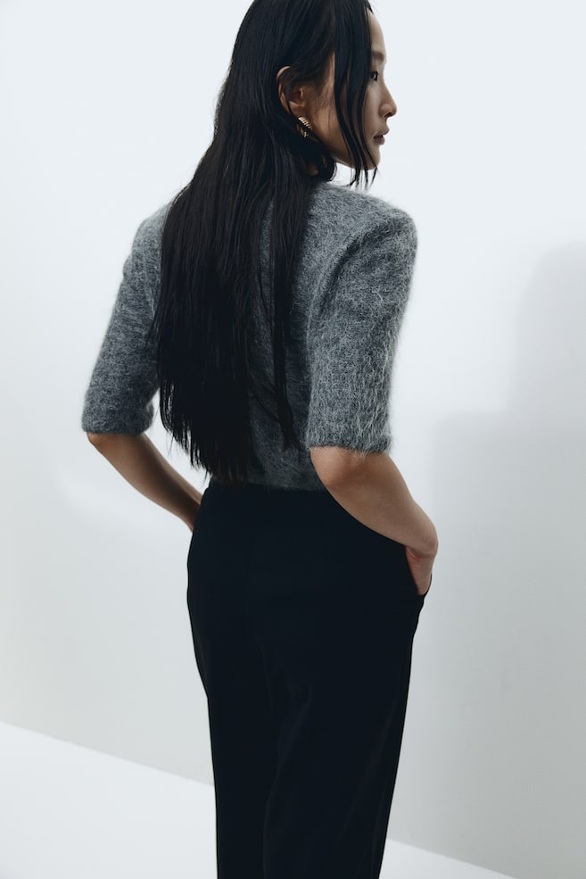 Jersey crêpe trousers - Black/Beige/Dark grey/Pinstriped - 5