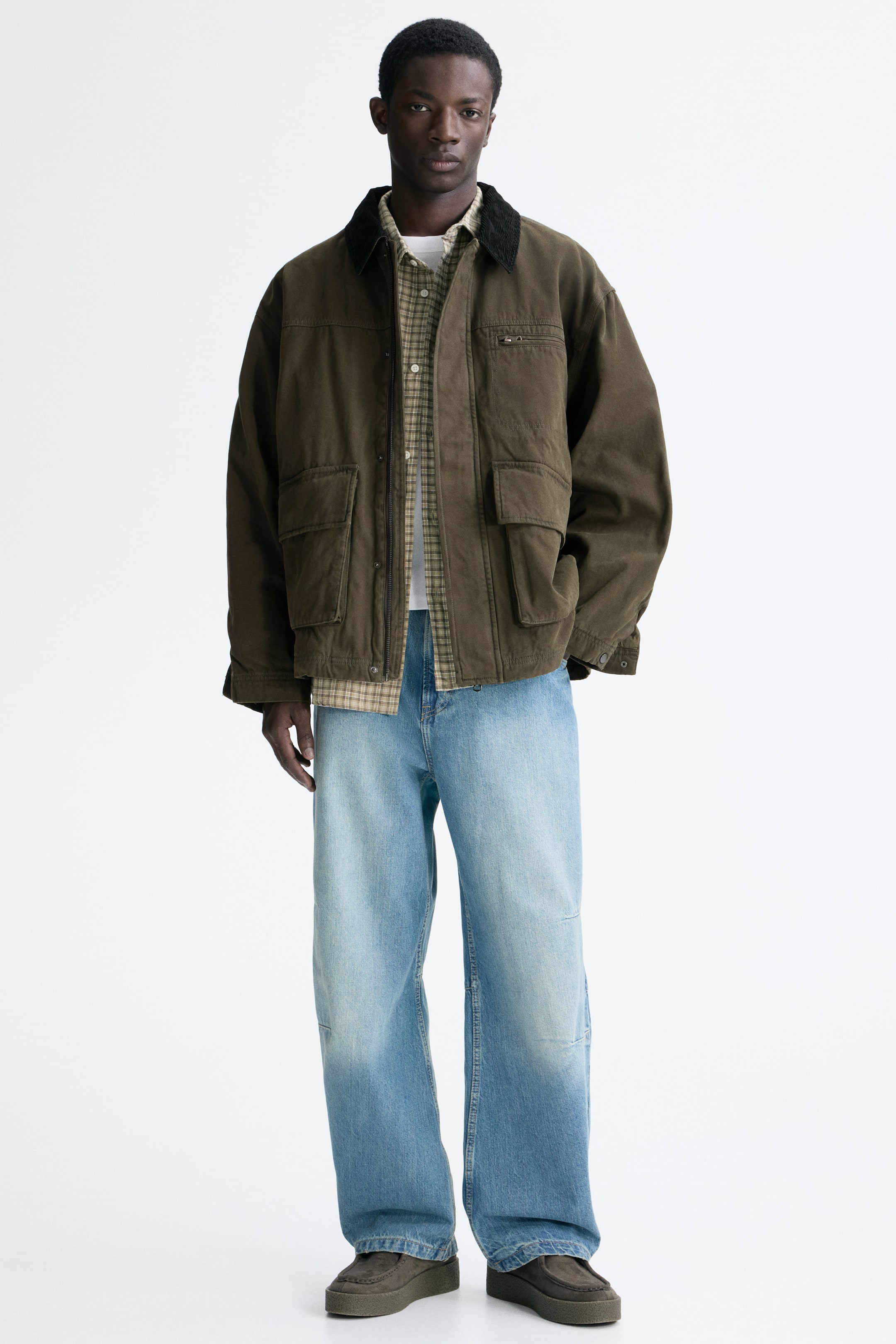 Ampliar la imagen: Chamarra Workwear - Verde caqui oscuro - Men | H&M MX 1