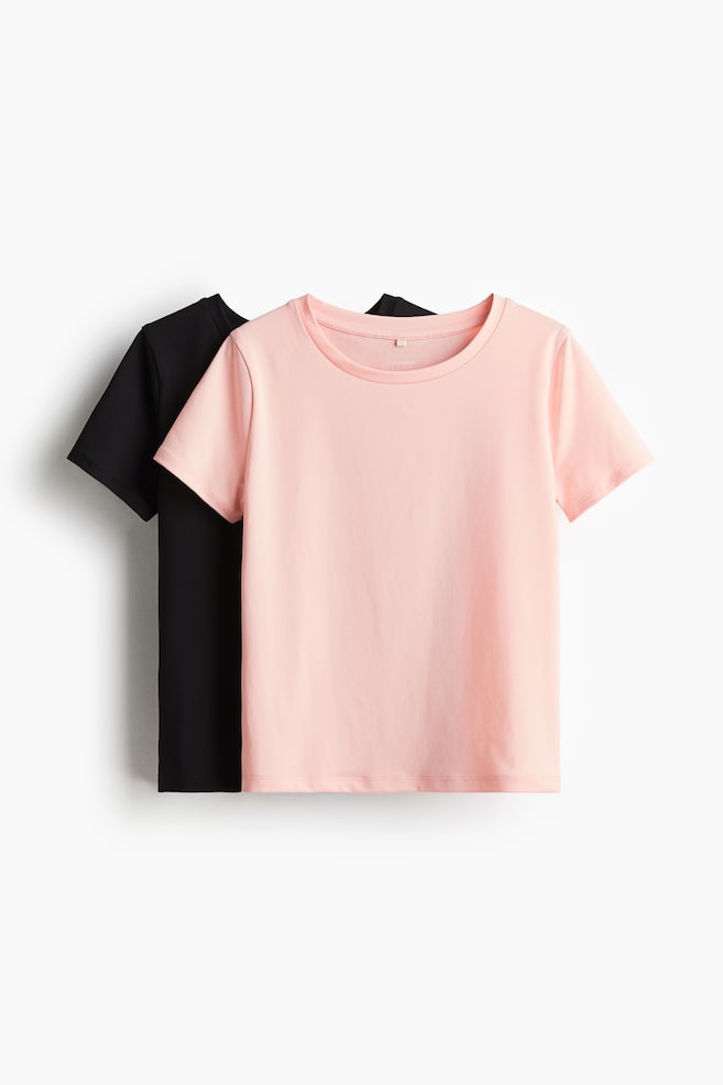 2-pack sports tops with DryMove™ - Pink/Black/Lilac plum/Black/Black/White/Light blue/Navy blue/Light pink/Dark brown/Dusty green/Black/Light purple/White/Dusty green/Black/Black/Light purple - 1