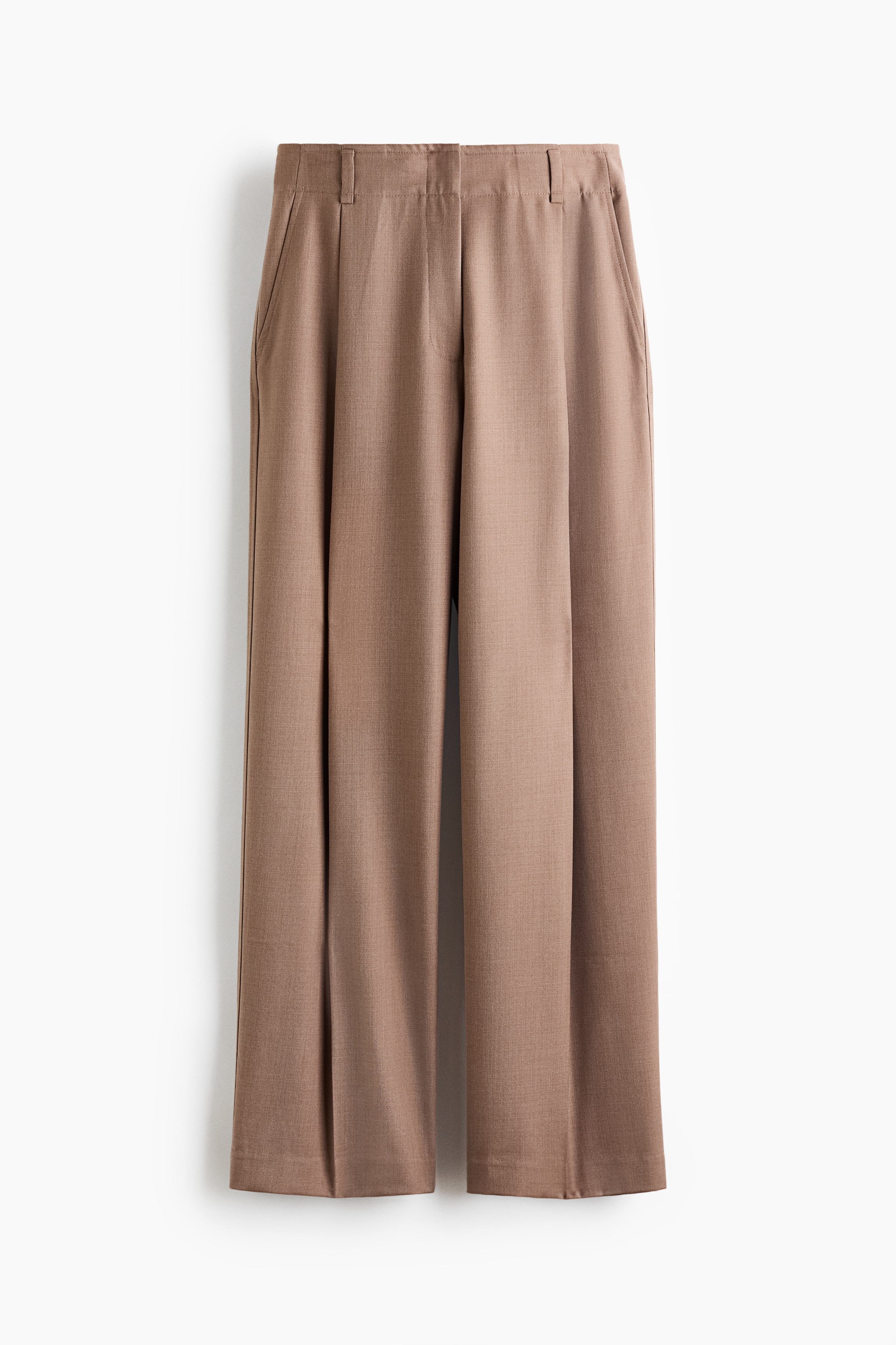 Ravne pantalone elegantnog kroja - Tamnobež