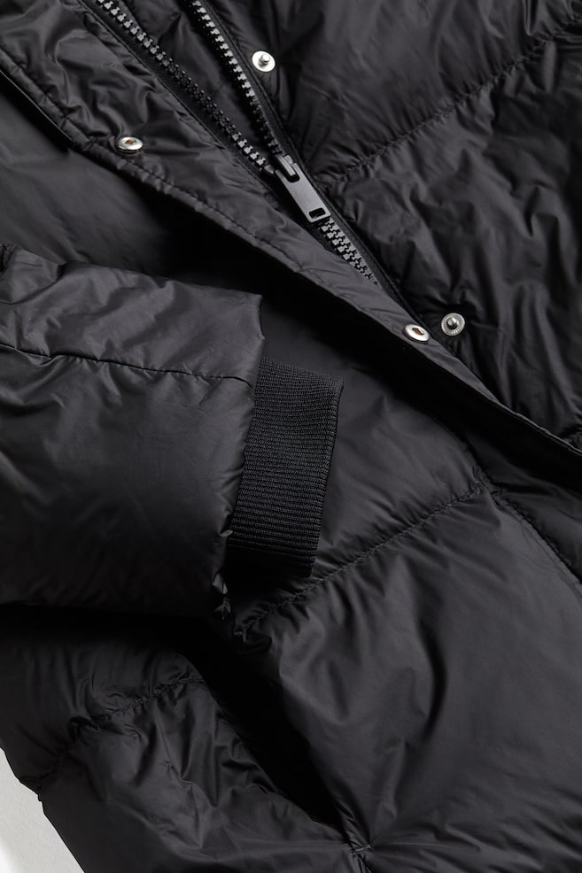 Water-repellent puffer down coat - Black - 4