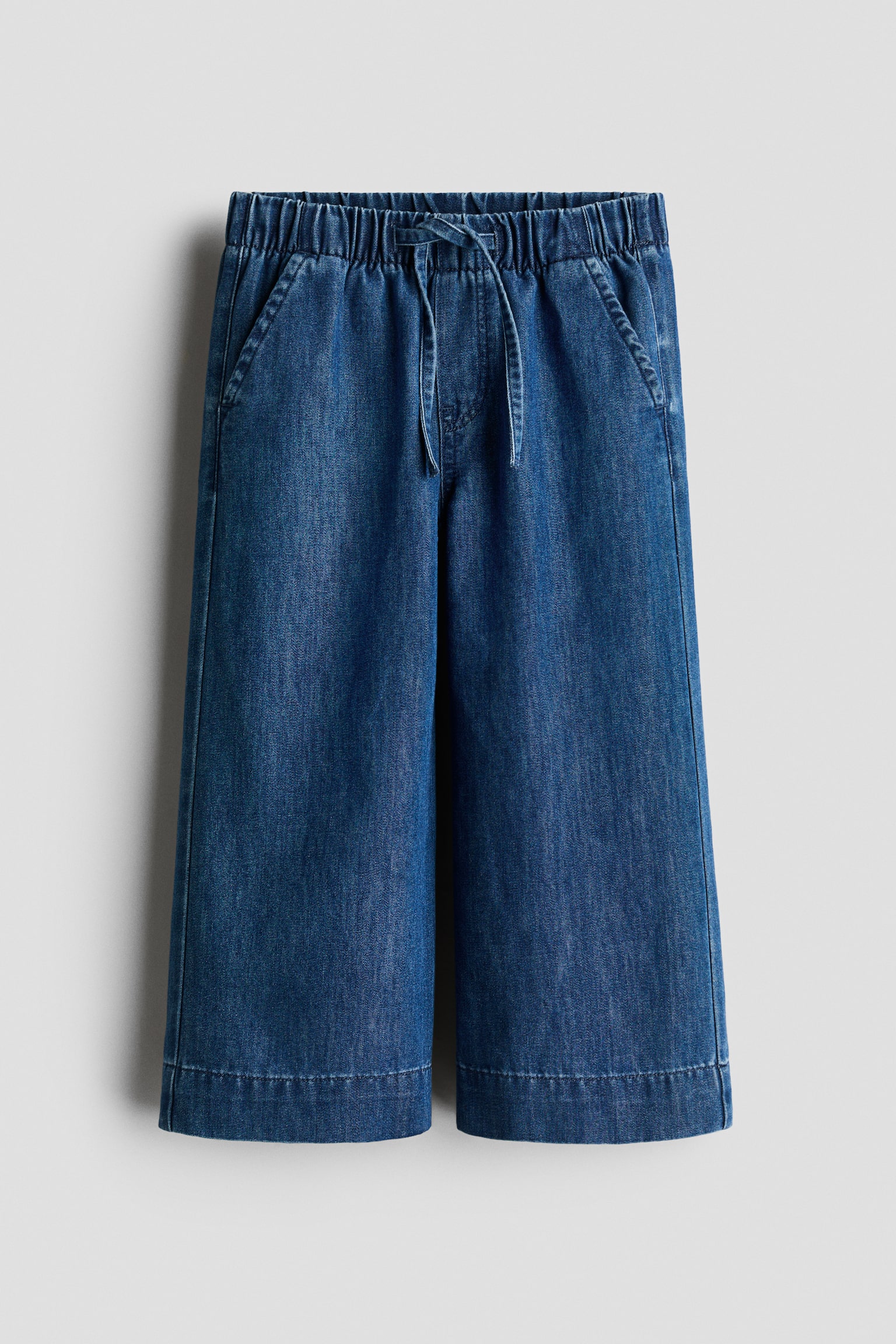 Wide-leg denim joggers - Dark denim blue/Black/Light denim blue