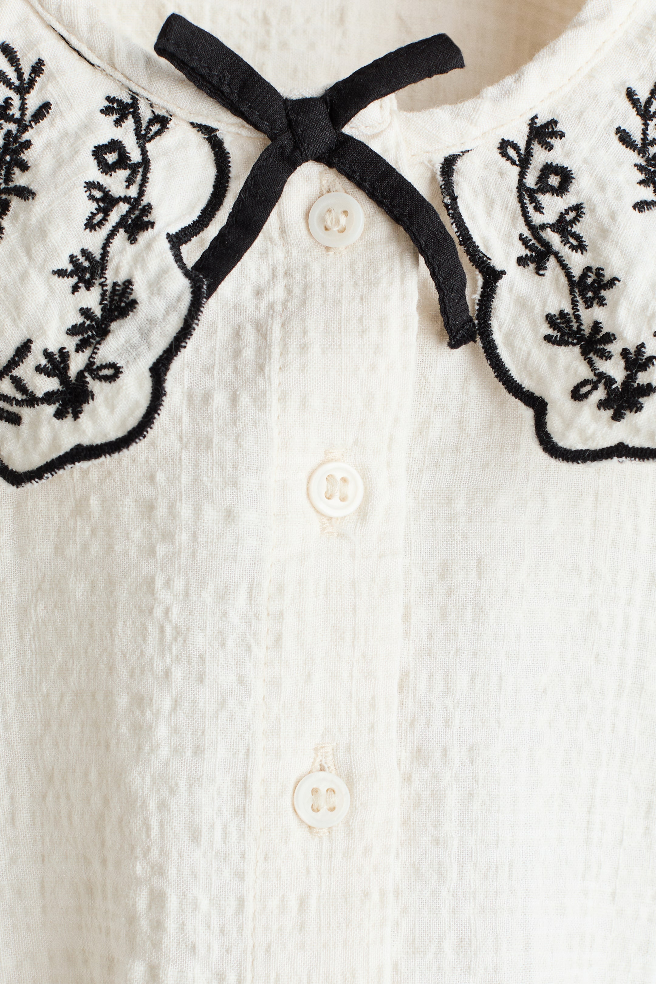 Embroidered-Detail Cotton Blouse