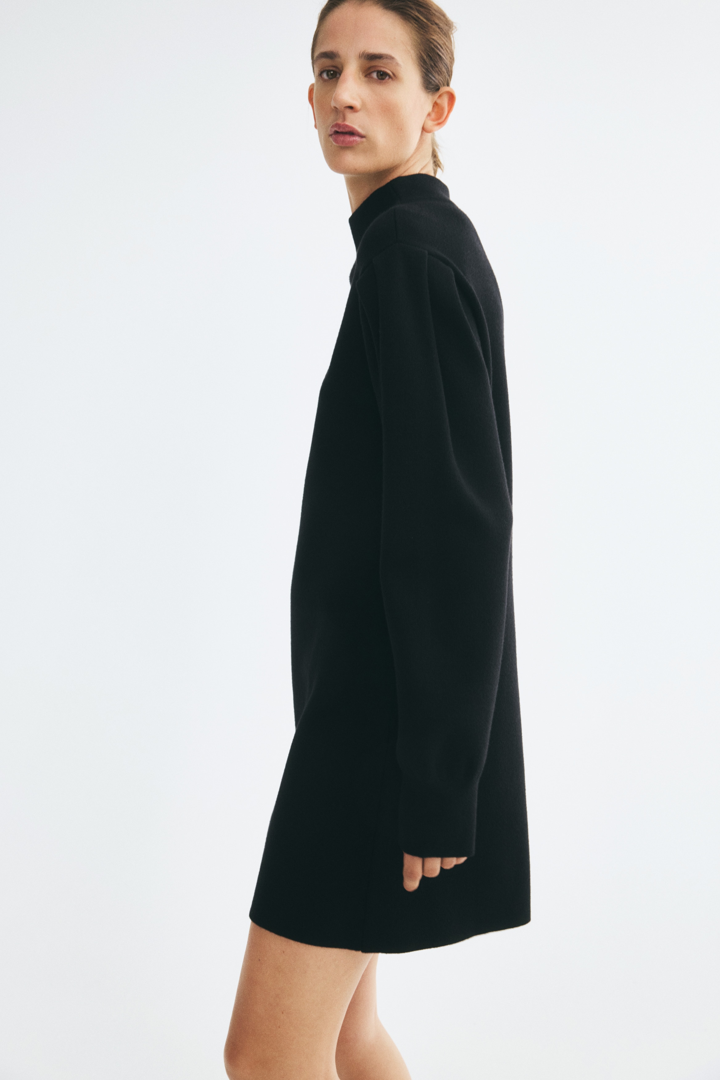 Women's Black Knit Viscose-Blend Dress | H&M CA