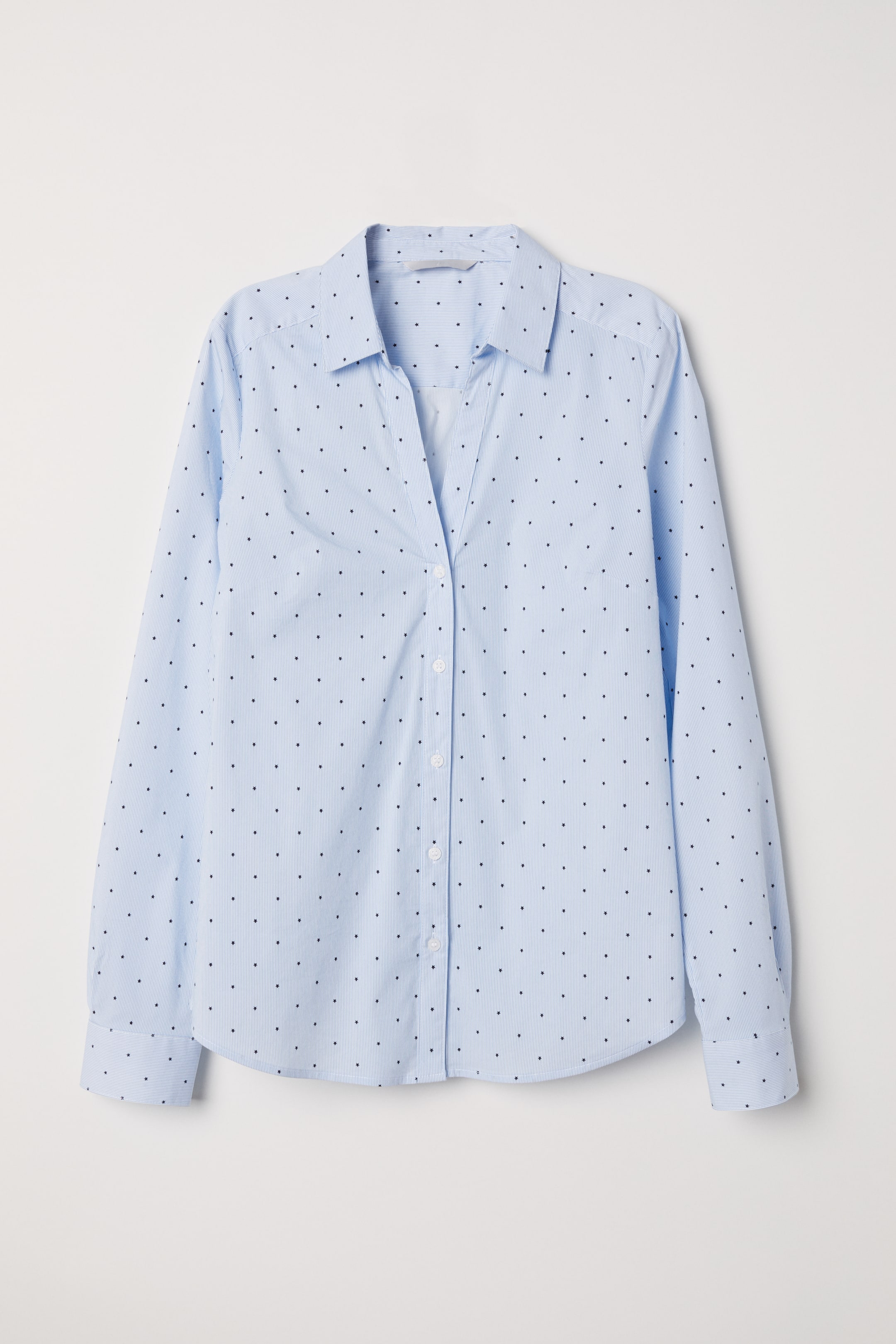 Chemise à encolure en V Bleu clair/étoiles FEMME H&M FR