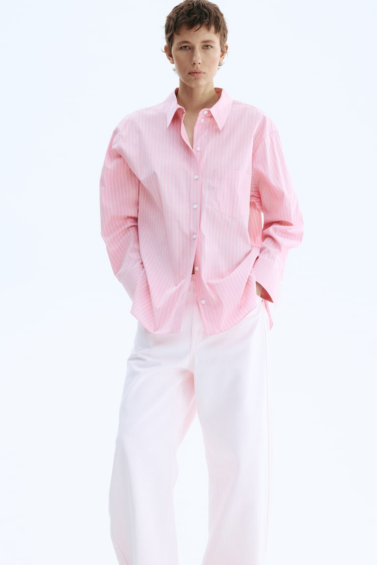 h&m pink dress shirt Oversized Shirt