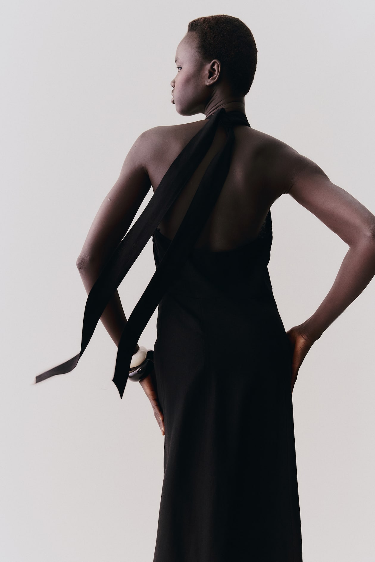 Linen-Blend Halterneck Dress - image 5