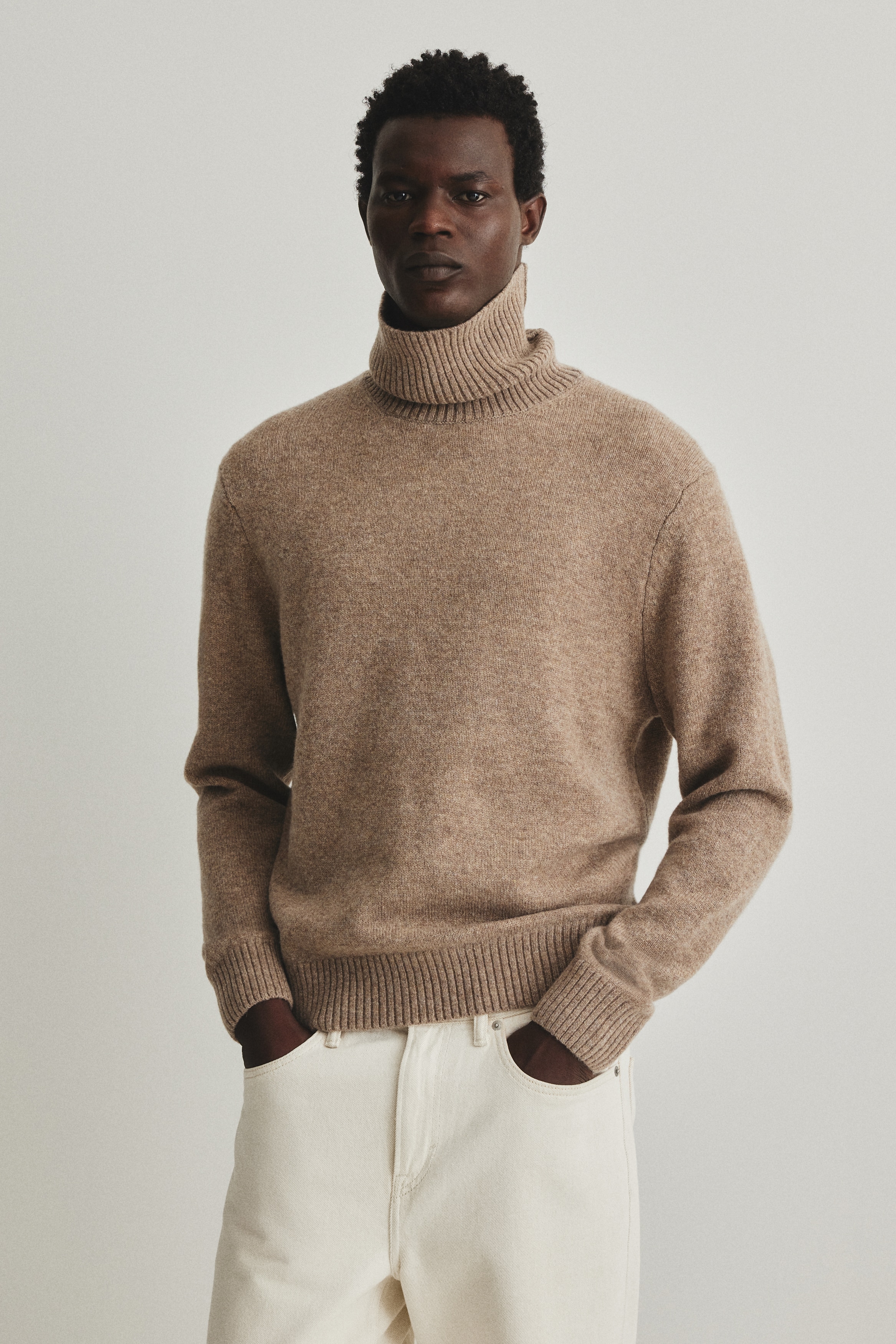 レギュラーフィット ウールセーター - ベージュ - Men | H&M JP