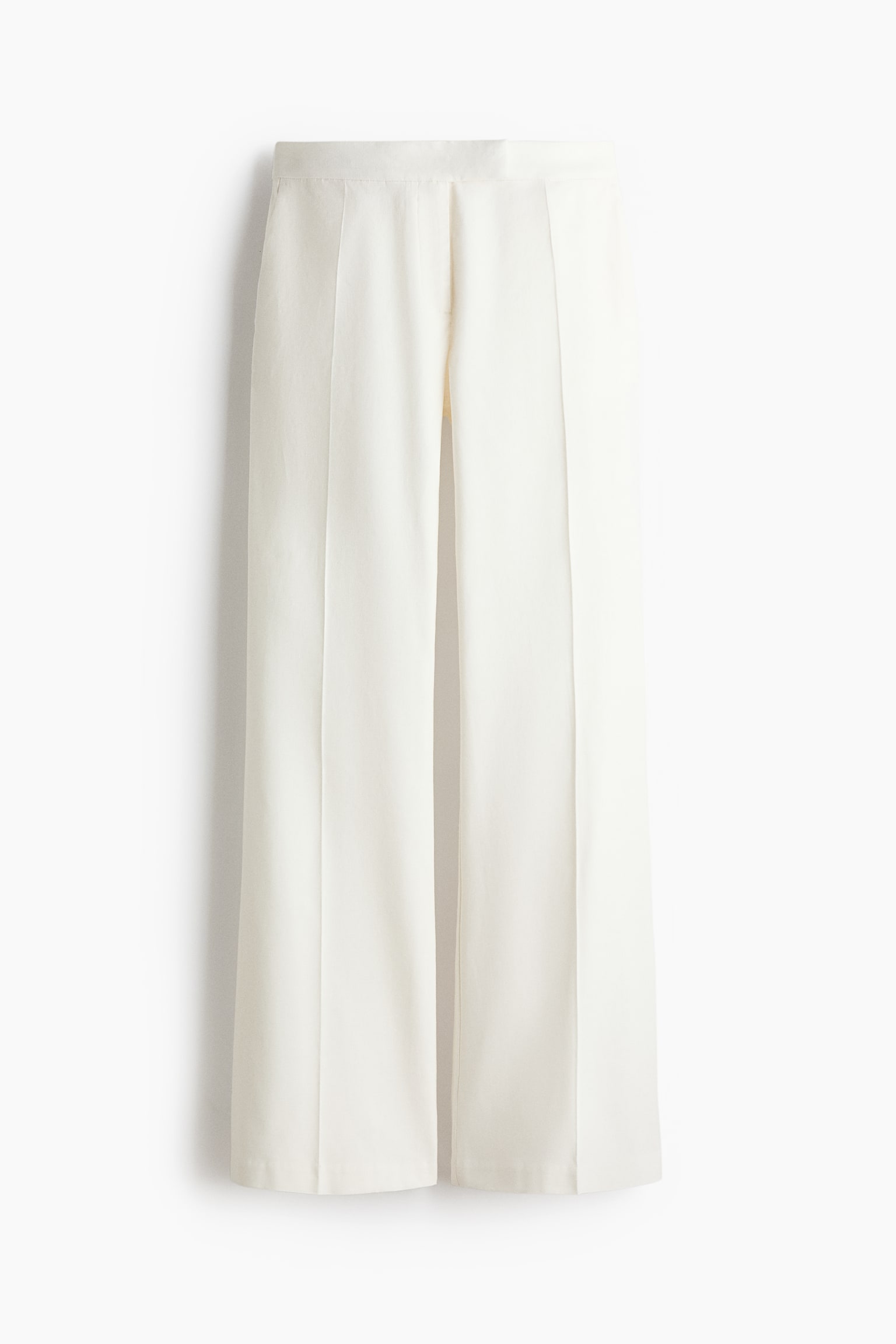Pantaloni da tailleur in misto lino - Bianco/Marrone scuro/Rosso scuro