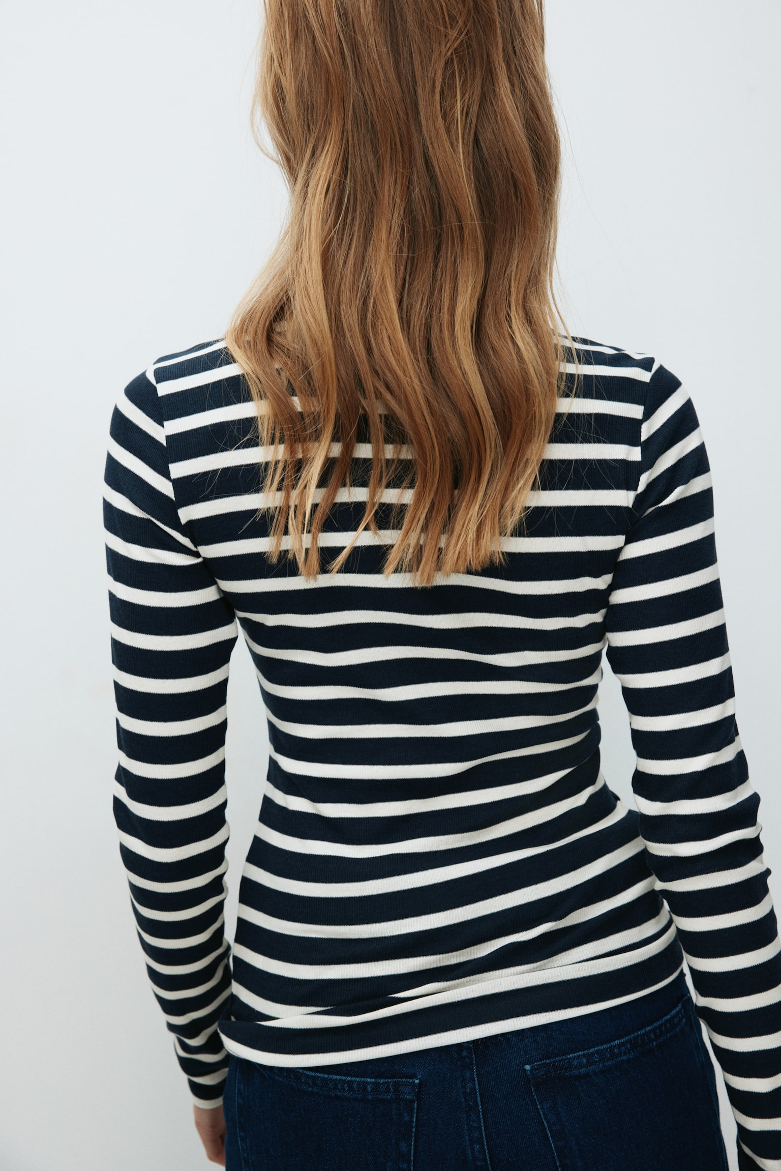 MAMA Long-sleeved nursing top - Navy blue/Striped - 4