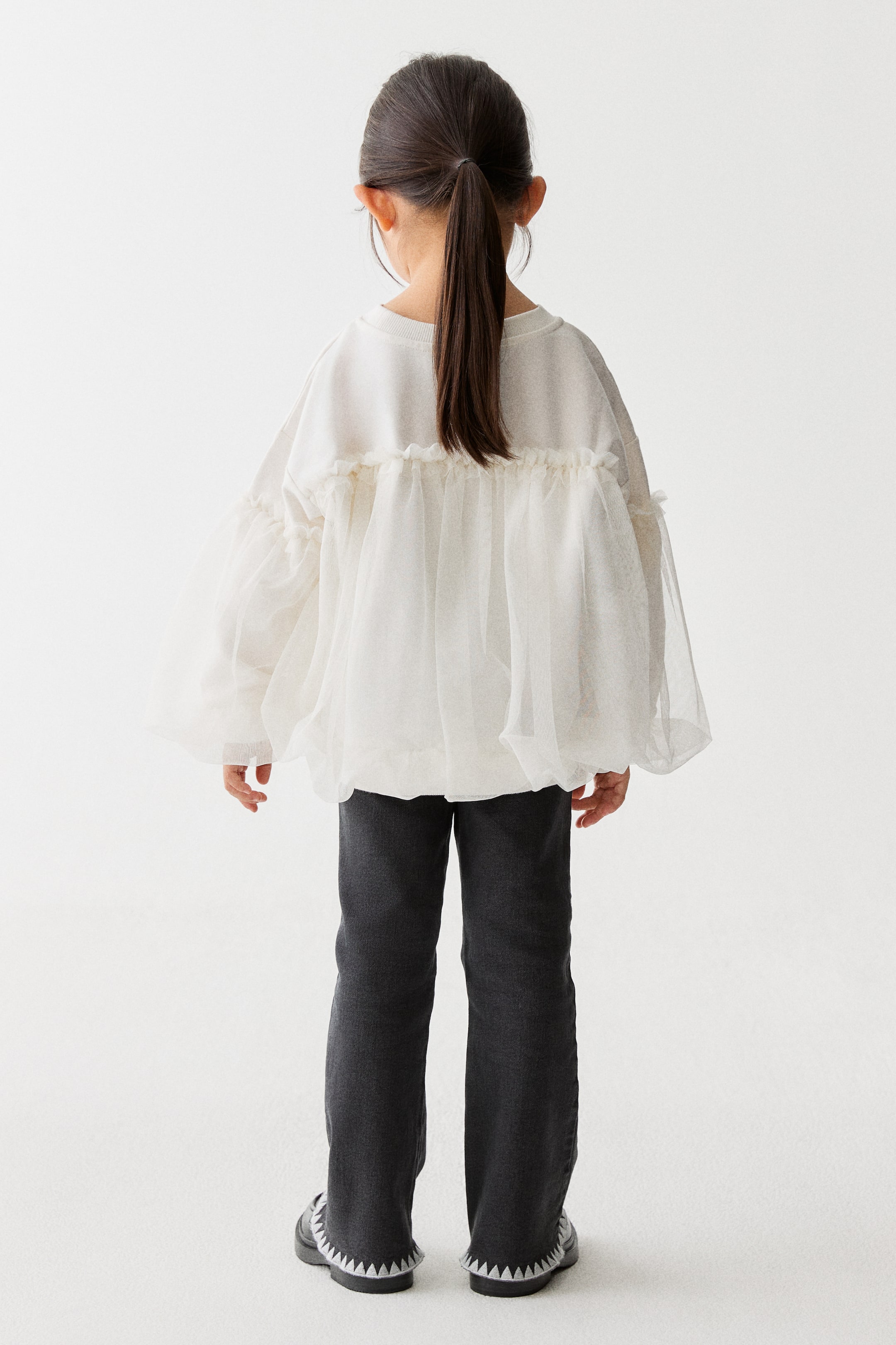 拡大画像を表示: チュールレイヤー スウェットトップス - ホワイト - Kids | H&M JP 4