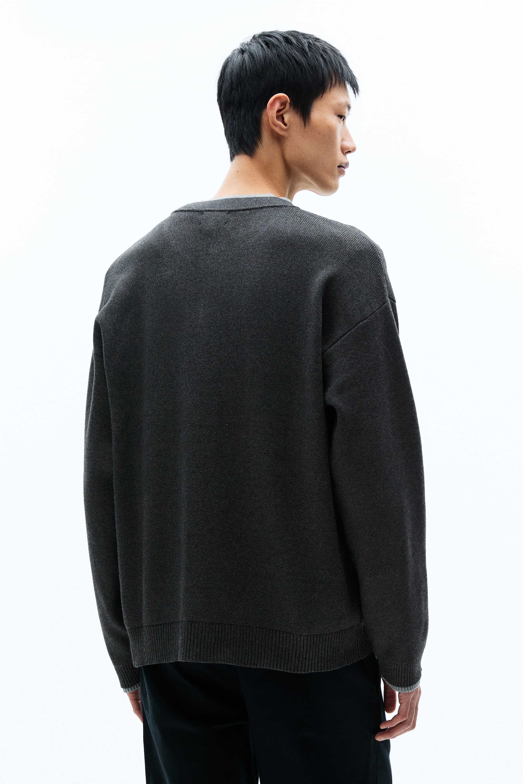 拡大画像を表示: ニットカーディガン - ダークグレーメランジ - Men | H&M JP 4