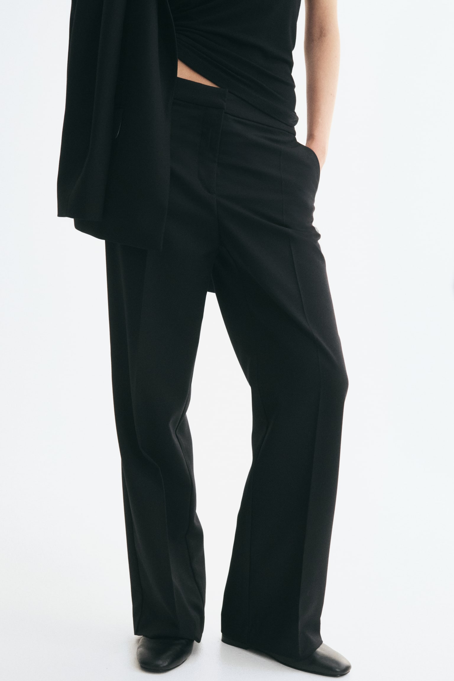 Женские брюки H&M Creased, цвет: Чёрный — фото 3