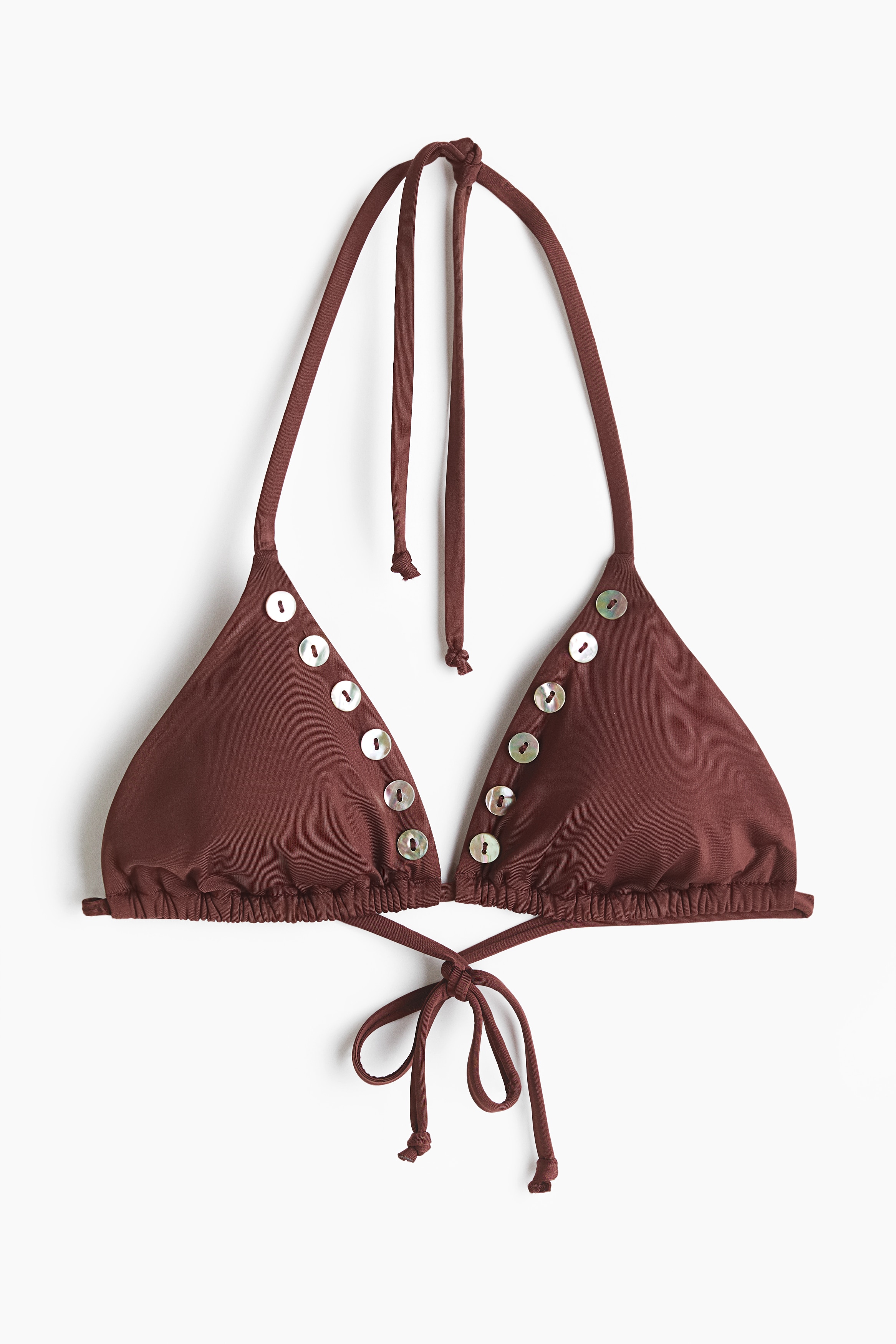 Padded Triangle Bikini Top - Dark brown
