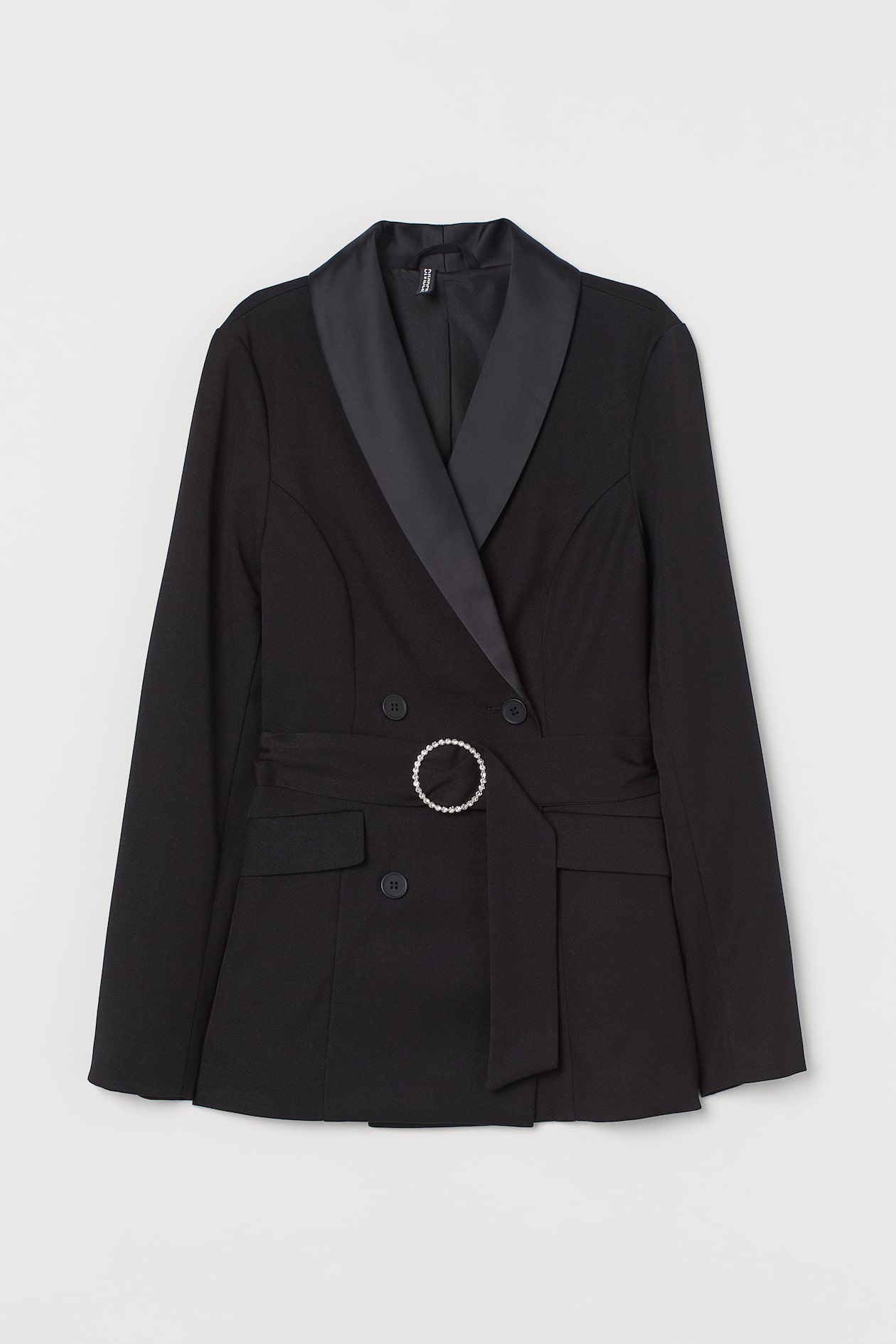 Double-breasted Tuxedo Jacket - Long sleeve - Black - Ladies | H&M US