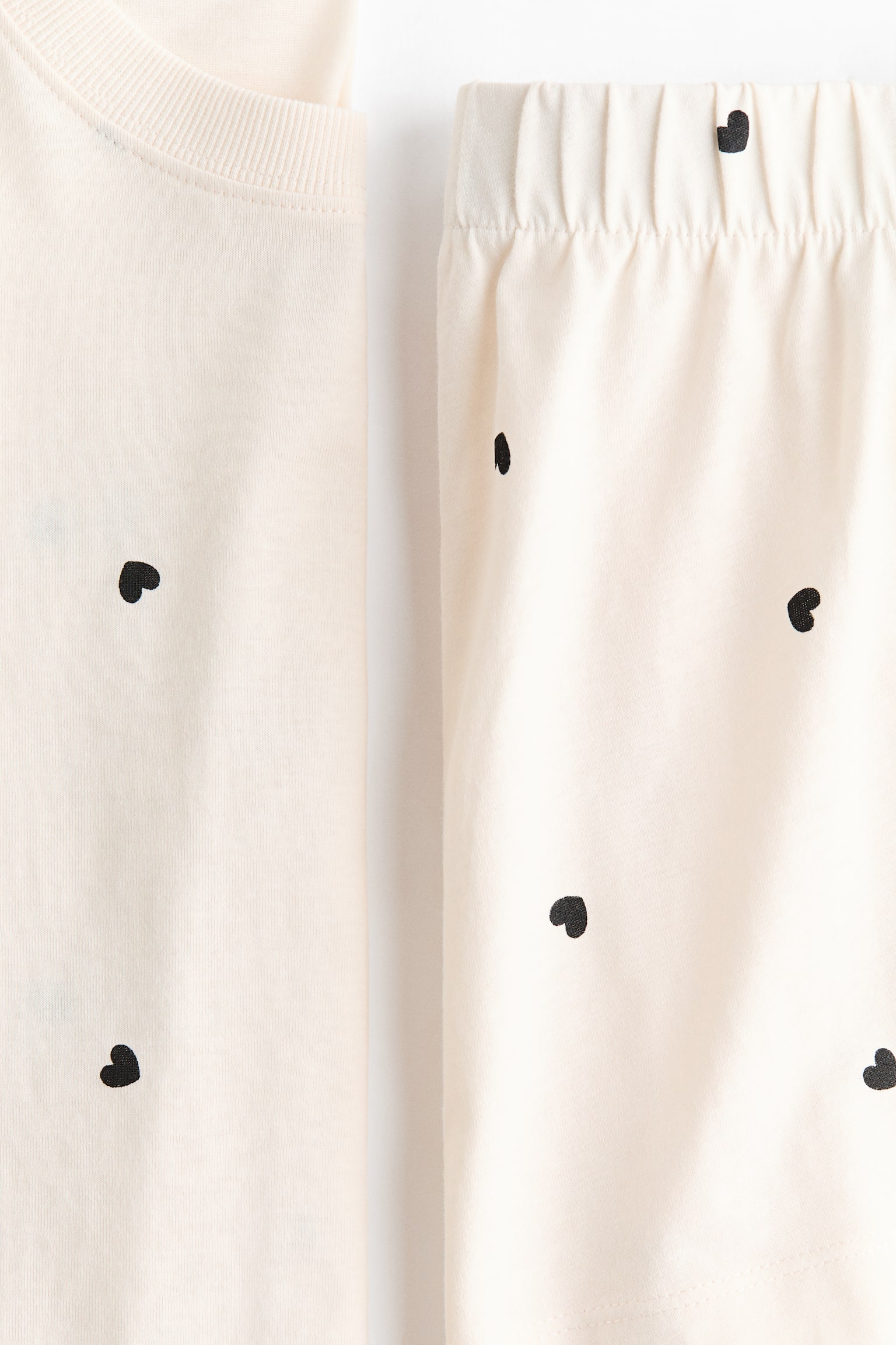 MAMA Bawełniana piżama Before & After - Kremowy/Serca/Kremowy/Serca - 6