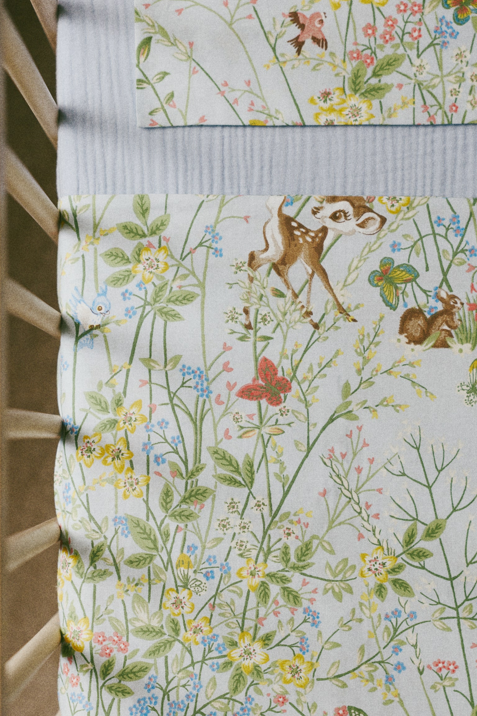 Cot duvet cover set - Light blue/Bambi/White/Bambi/Pink/Bambi - 2
