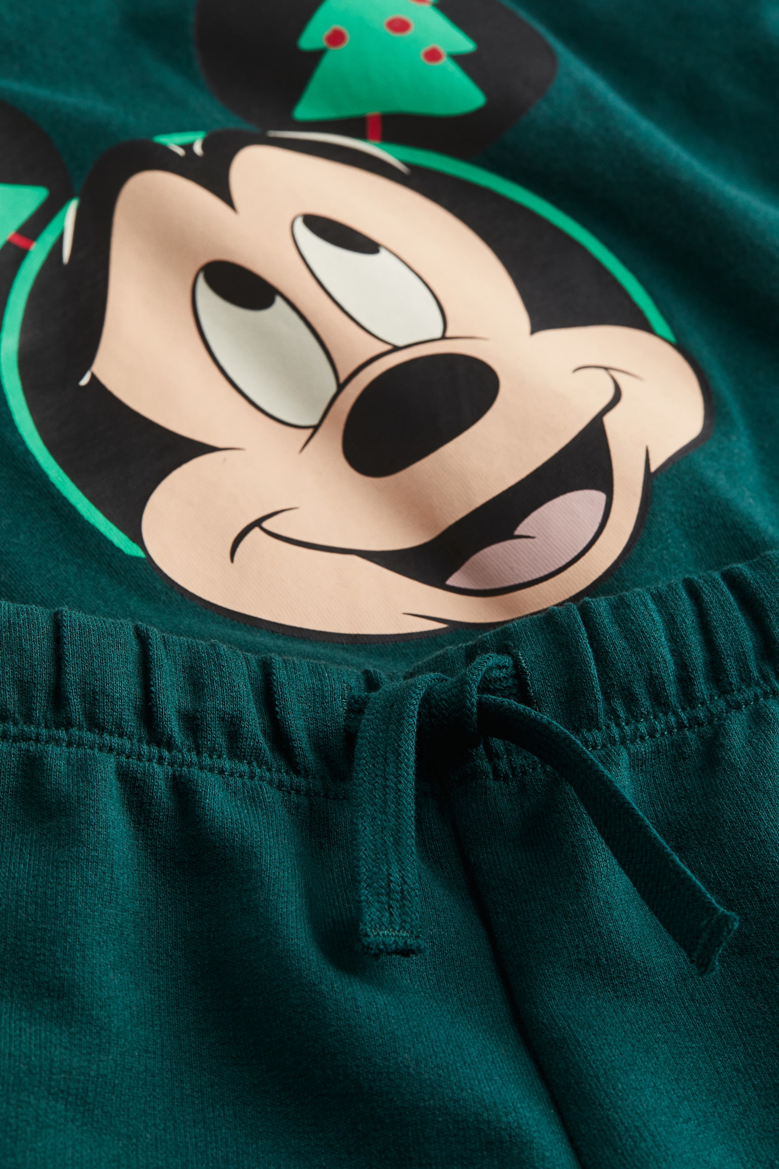 2-piece Cotton Set - Dark green/Mickey Mouse - 3