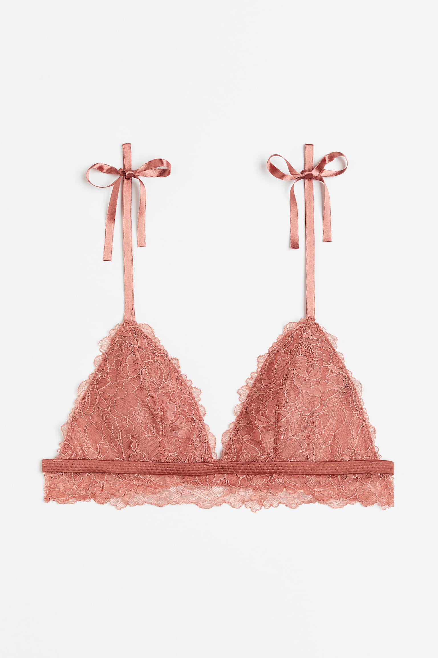 Soft lace bra - Old rose - 1