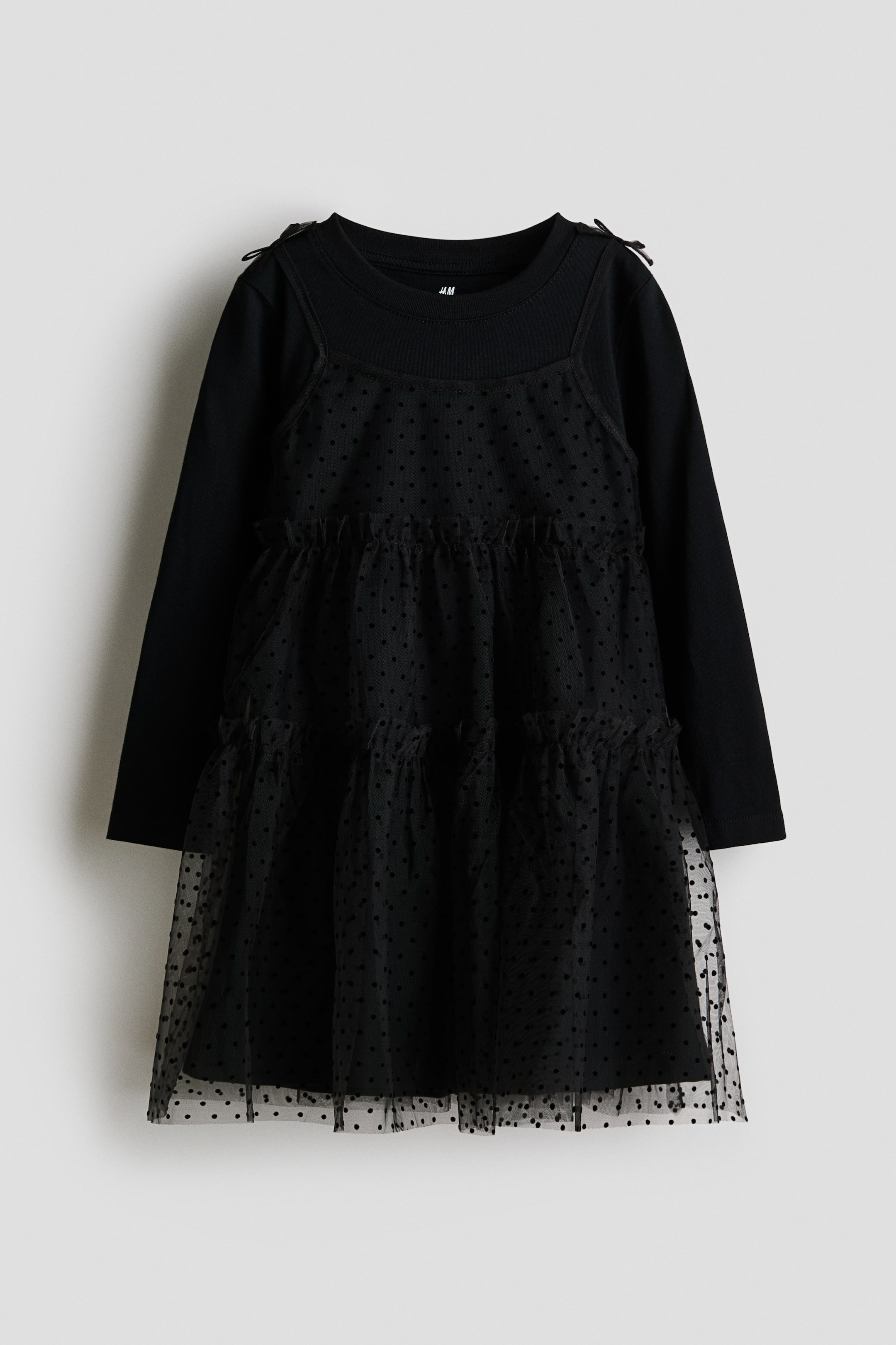 拡大画像を表示: 長袖チュールワンピース - ブラック - Kids | H&M JP 5